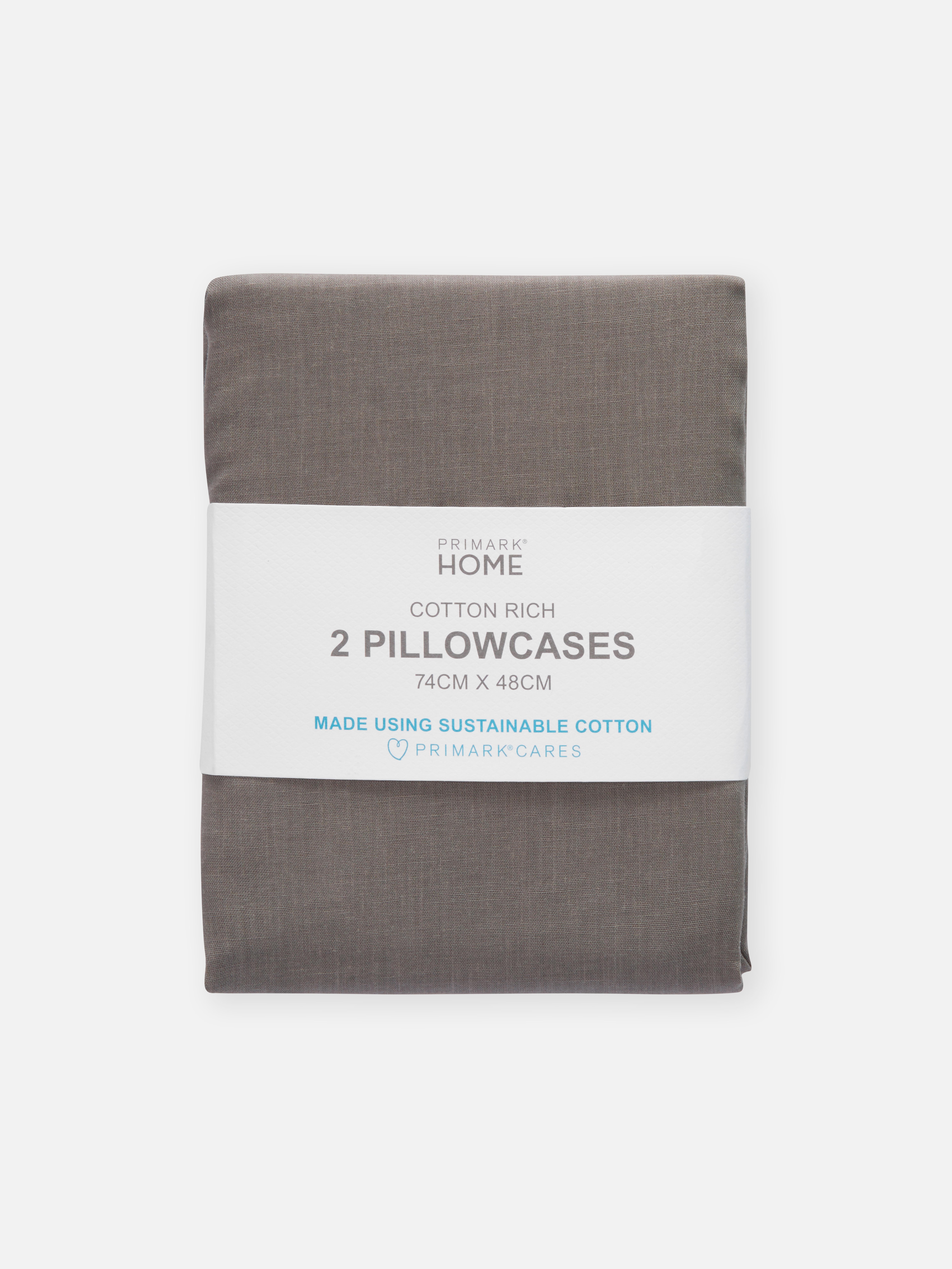2pk Cotton Rich Pillowcases