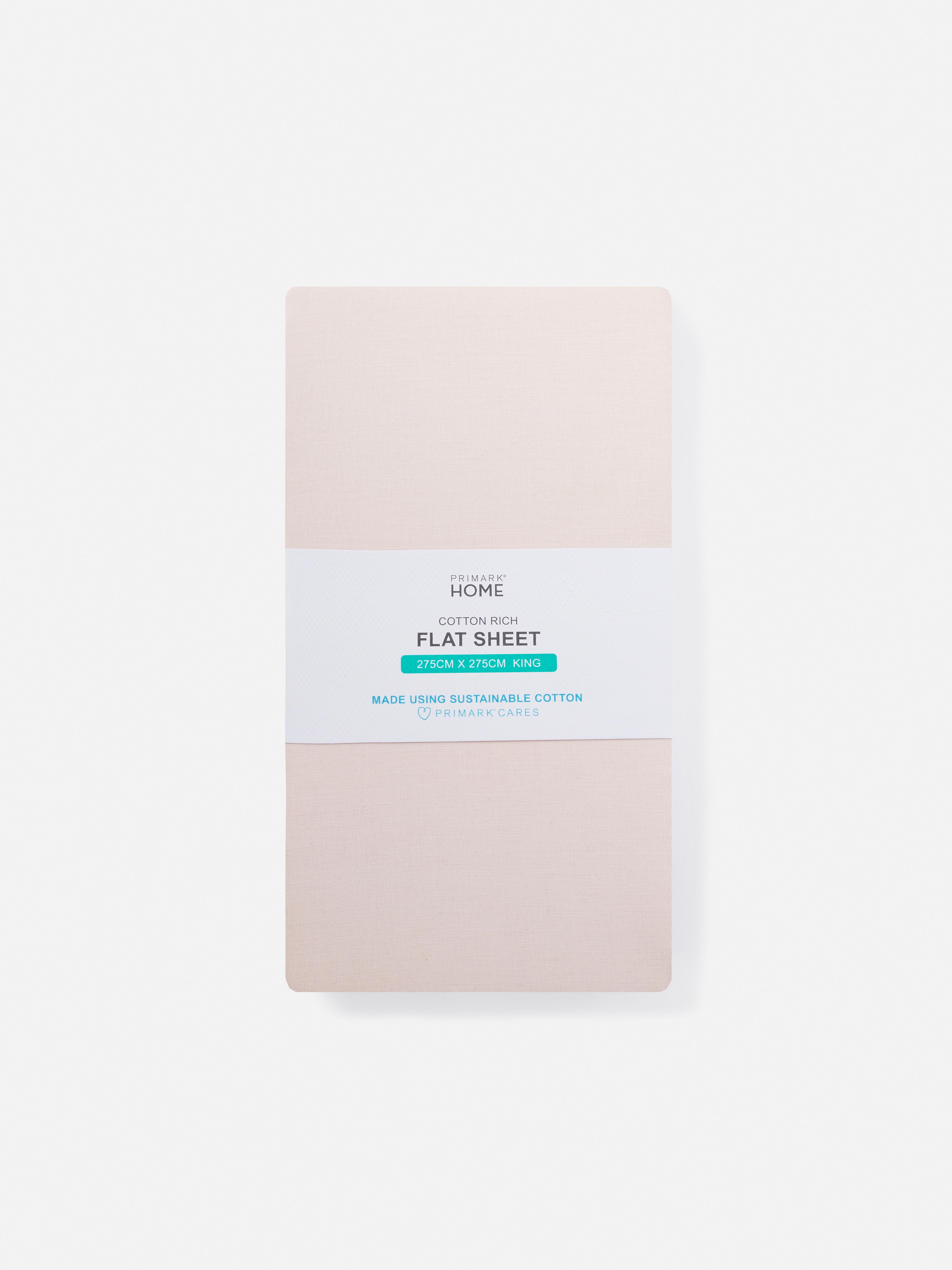 Light Pink Cotton Rich King Flat Sheet | Primark