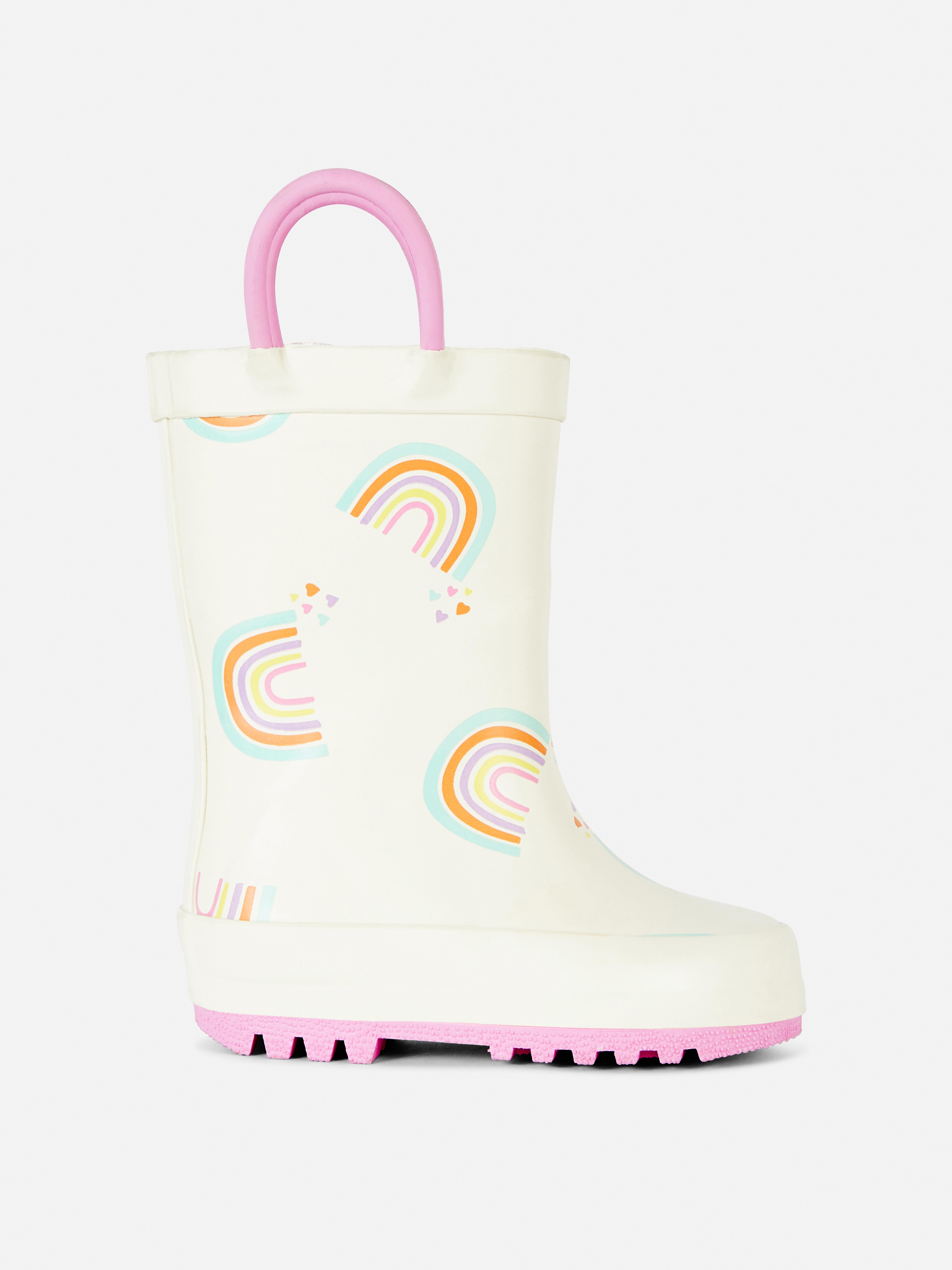 Rainbow Print Rain Boots