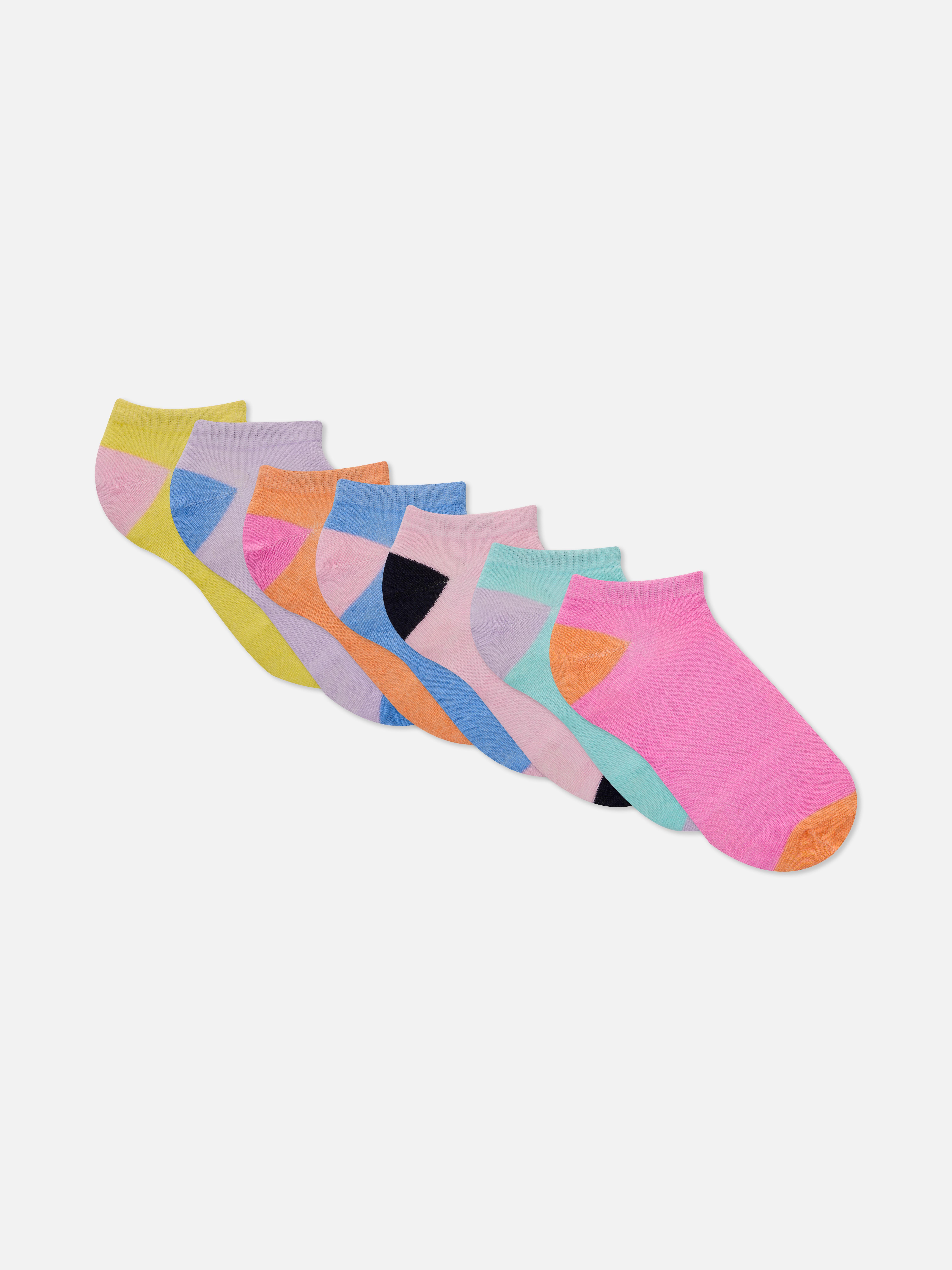 7pk Multicoloured Trainer Socks