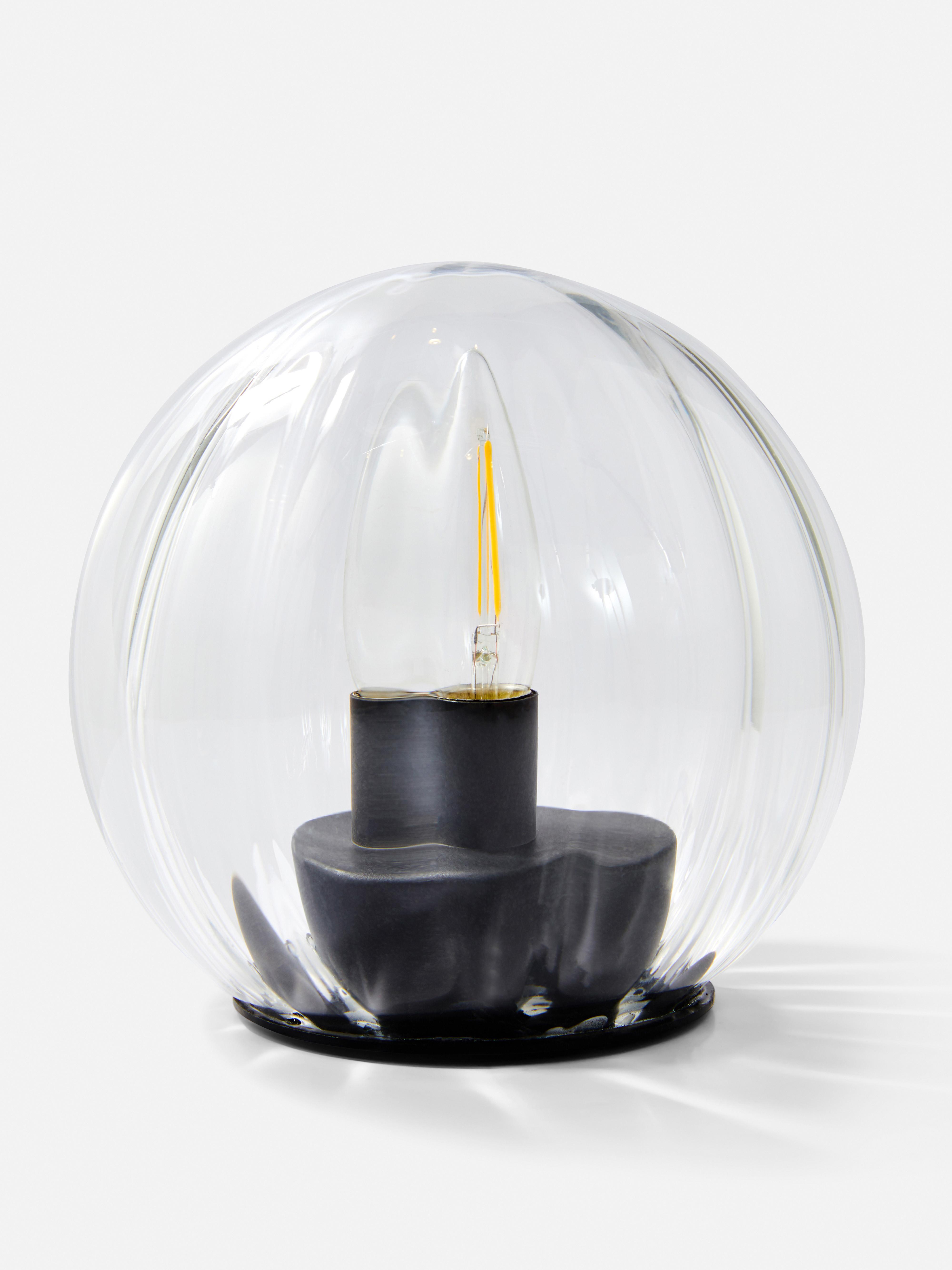 Small Ridged Globe Lamp