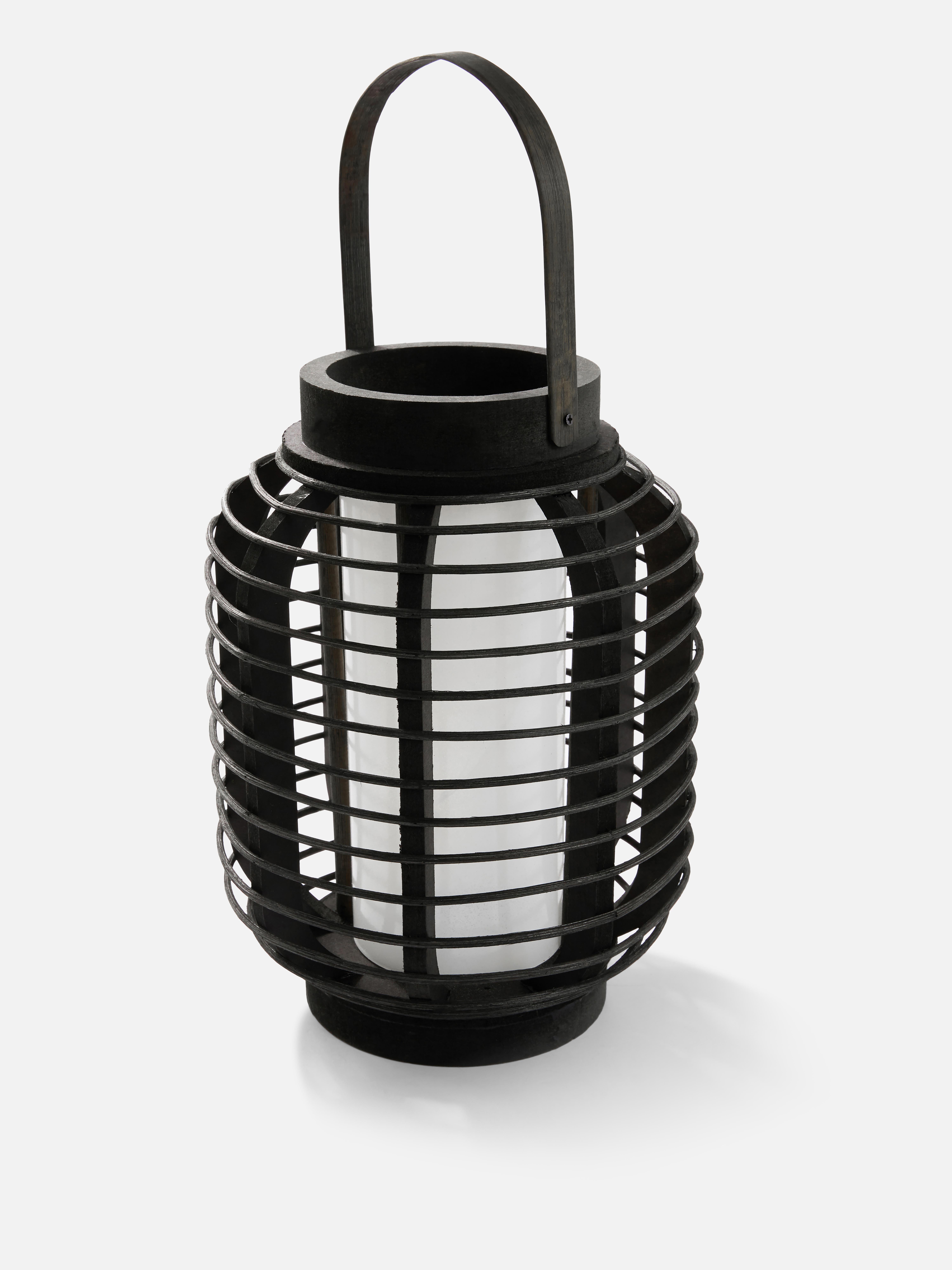 LED Oval Wooden Lantern