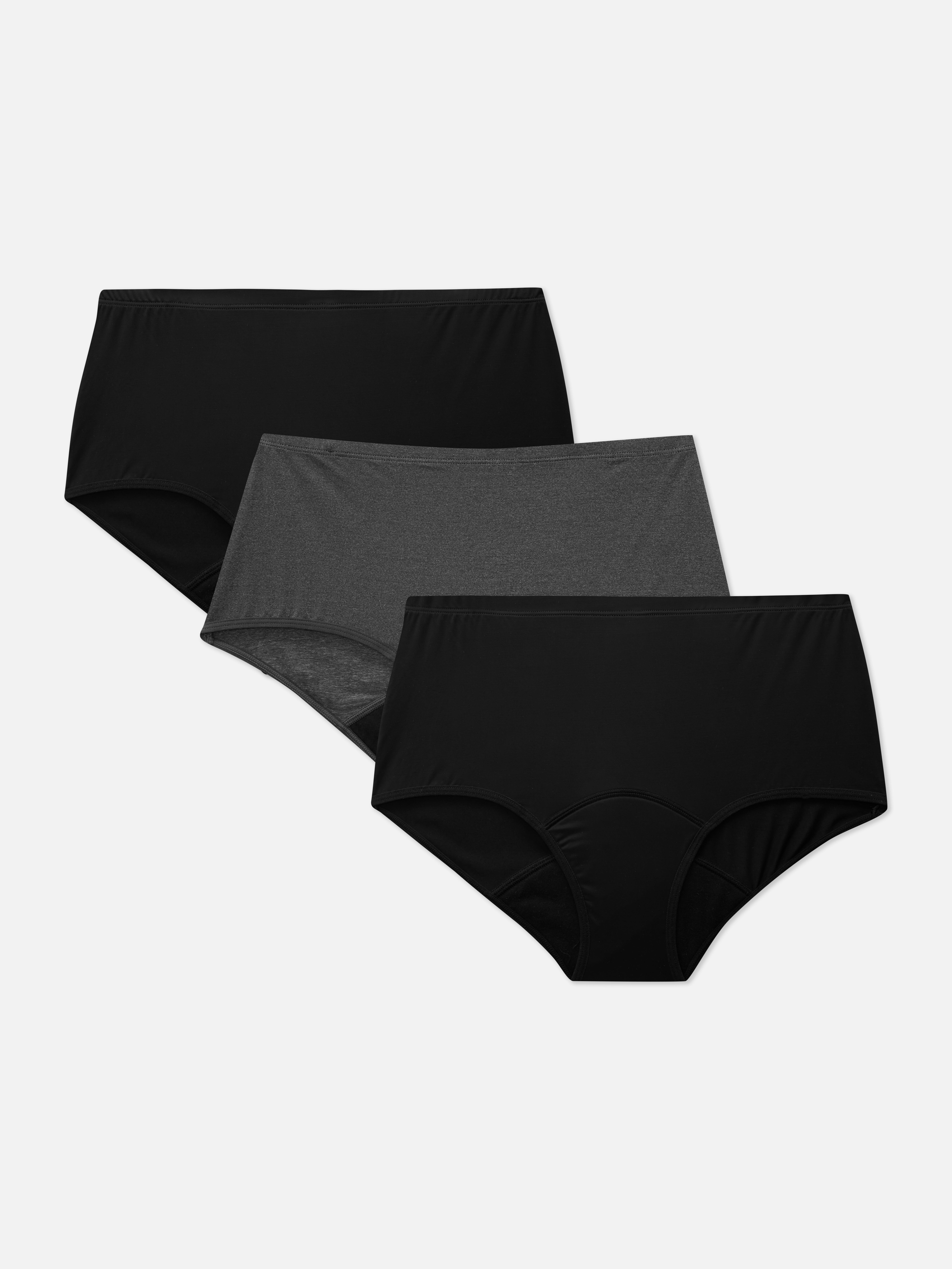 3 Pack Period Pants Mini Size M 12-14 Black Knickers Underwear Primark
