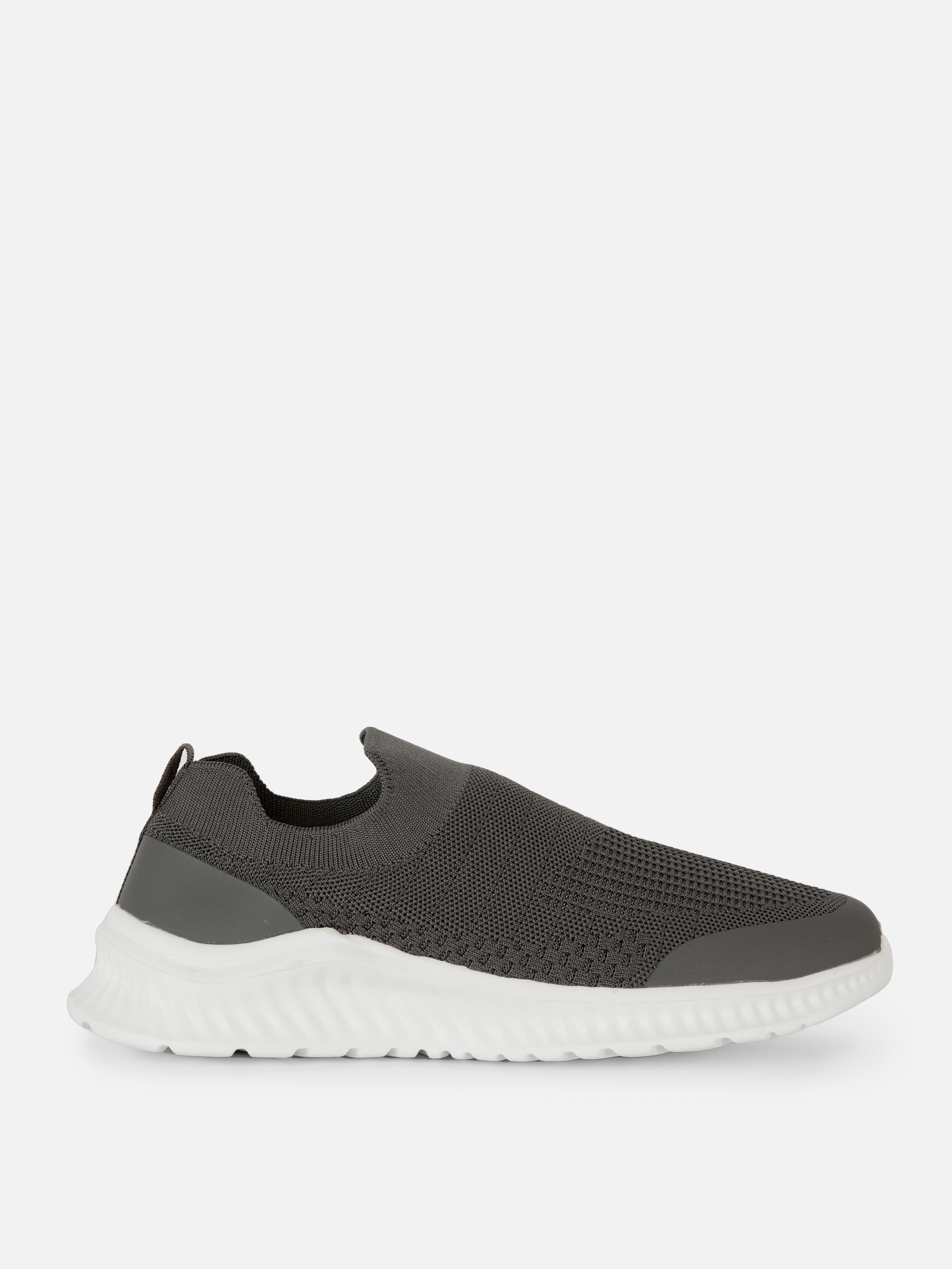 Knitted Slip-On Sports Trainers Grey