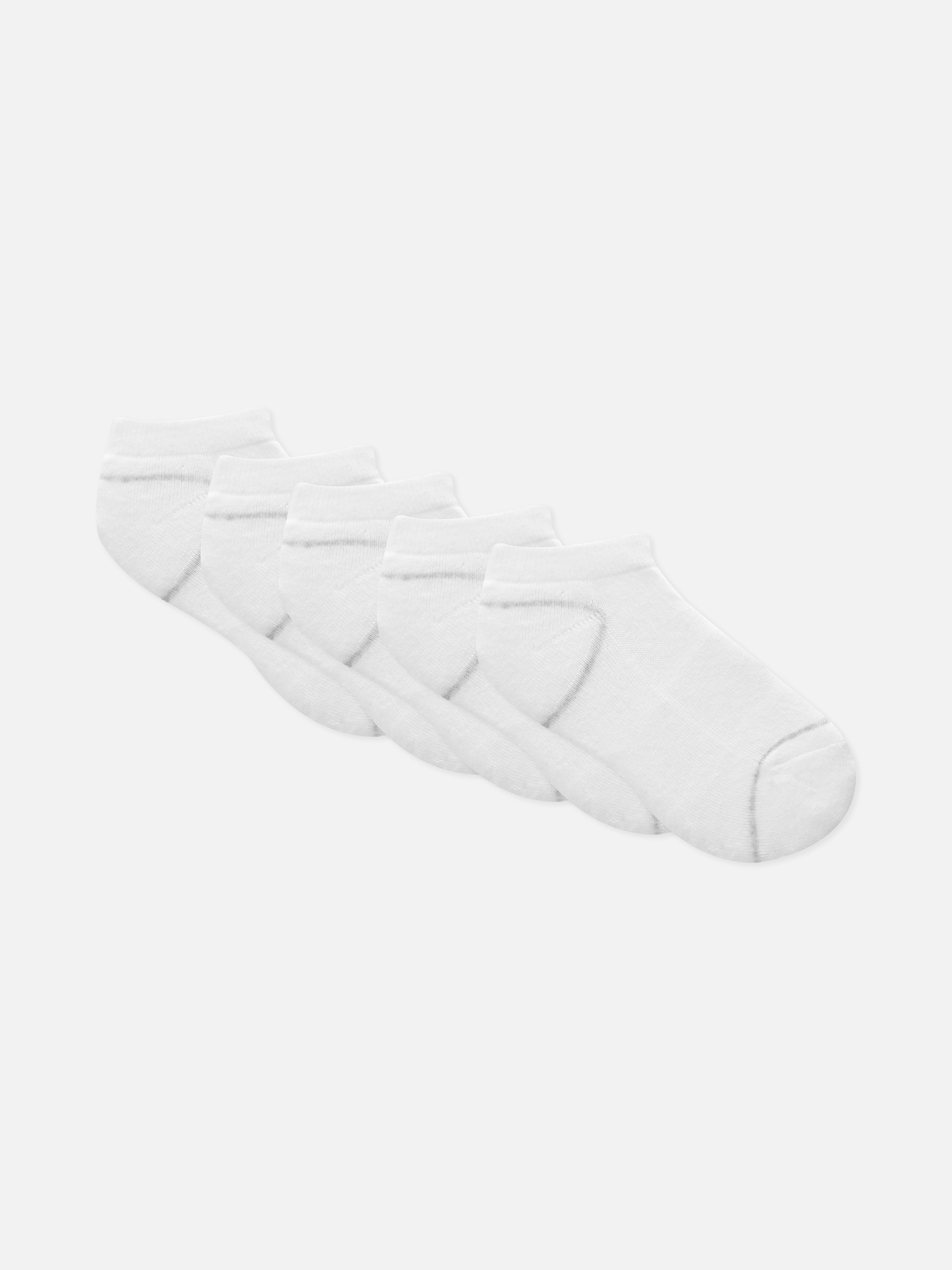 5pk Terry Cotton Trainer Socks White