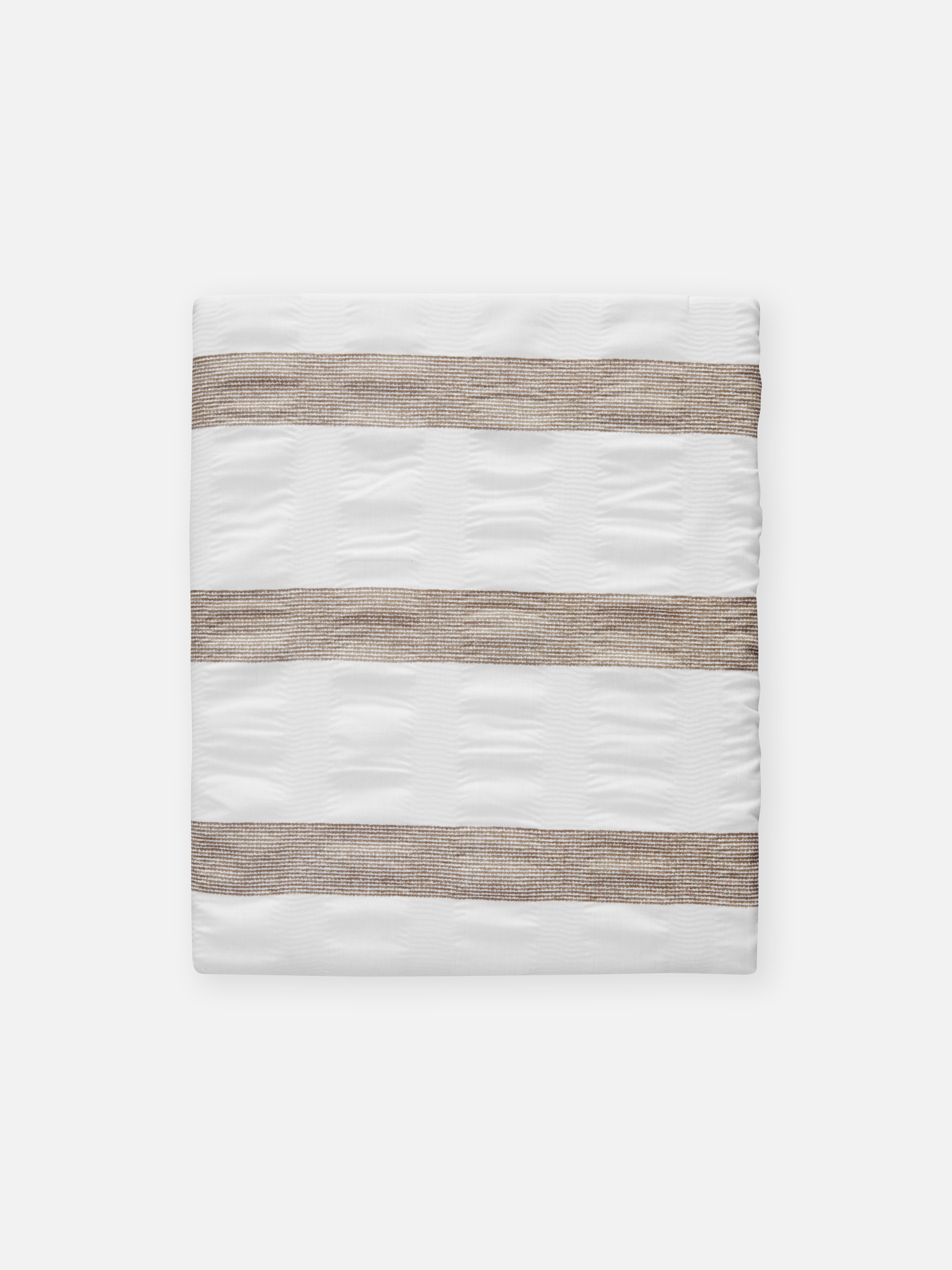 White Seersucker Stripe Single Duvet Cover Set