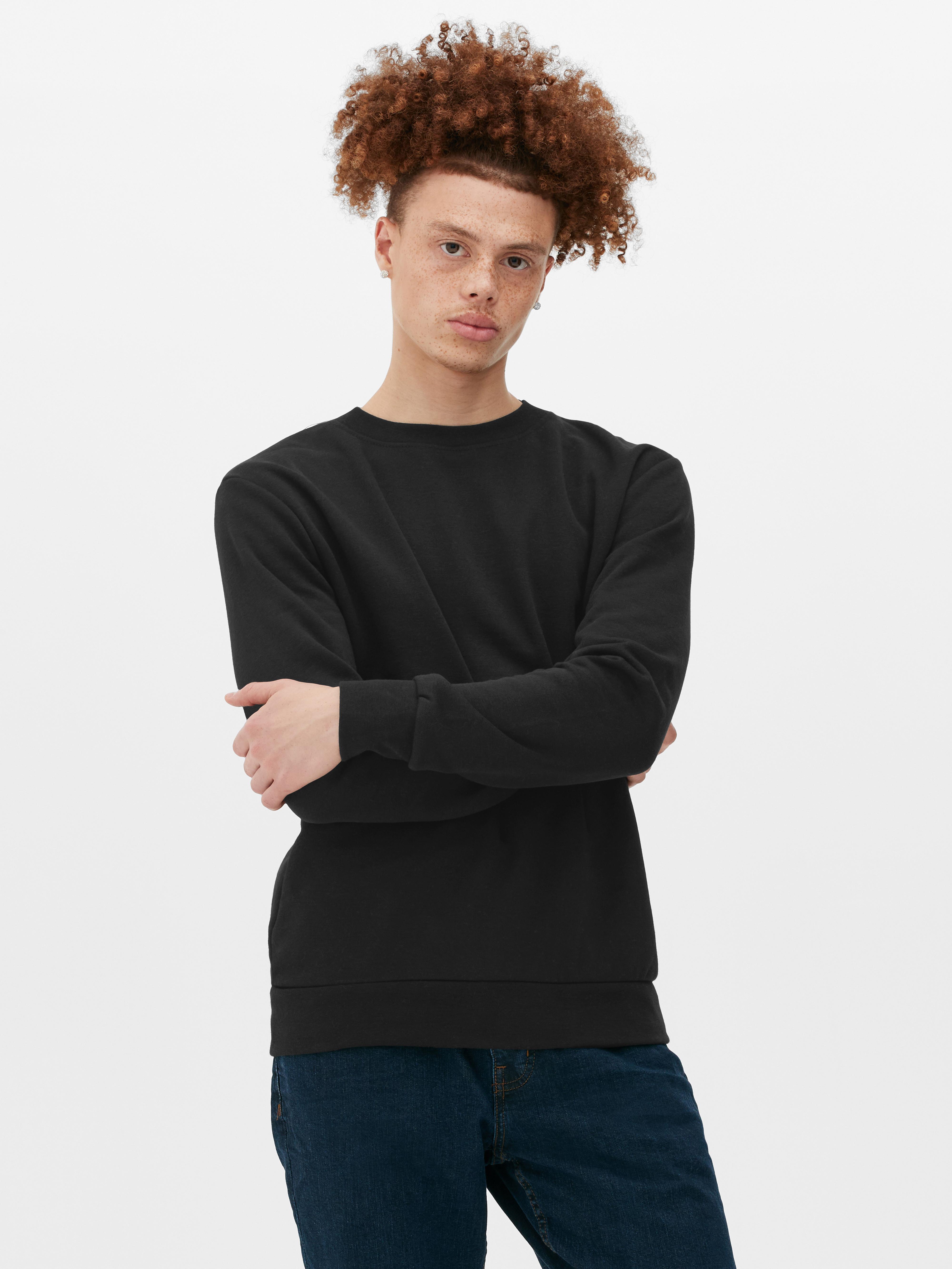 Mens Black Crew Neck Sweatshirt | Primark