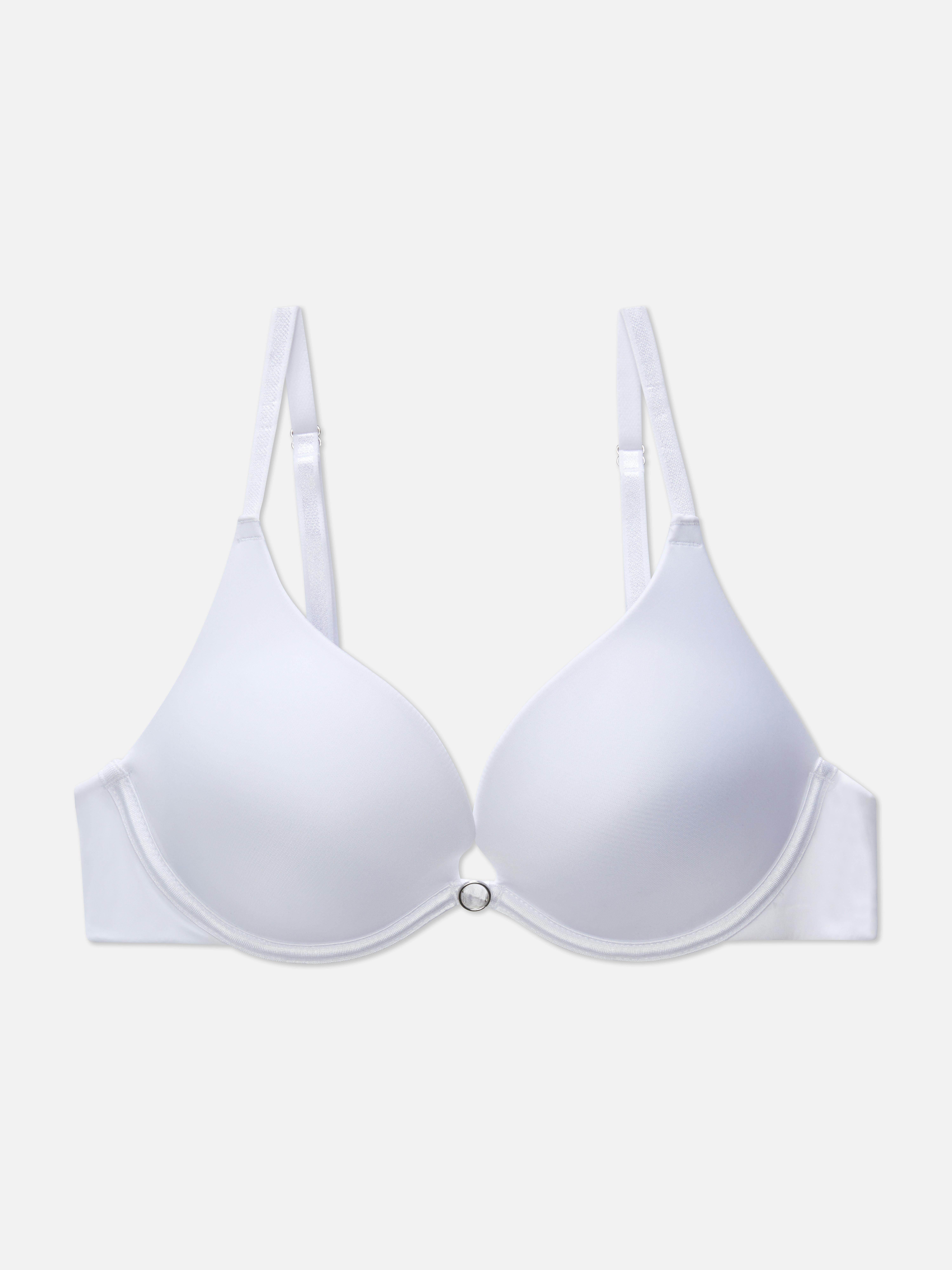 Womens White A-D Push-Up Plunge Bra