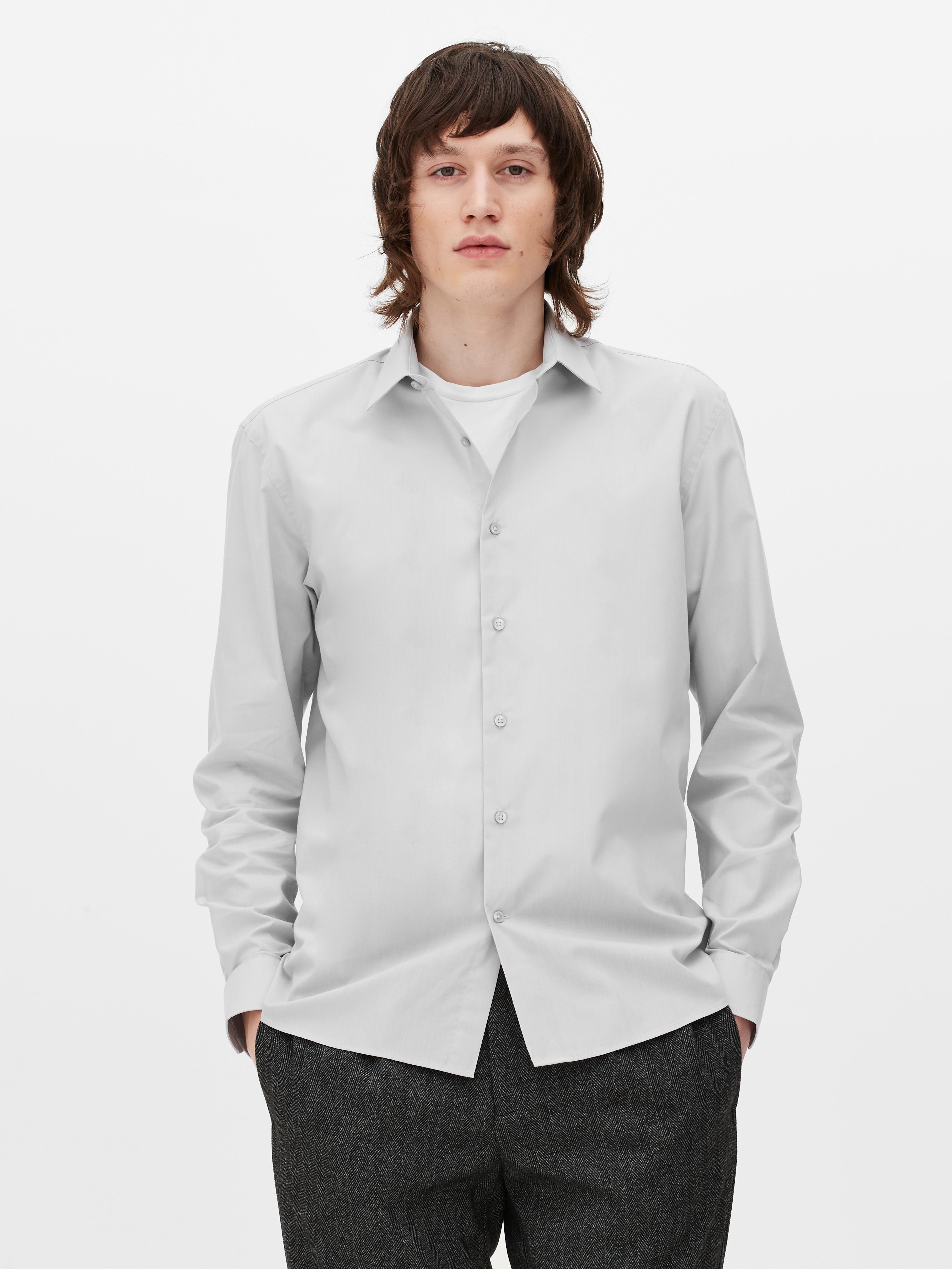 Mens Grey Slim Fit Long Sleeve Shirt | Primark