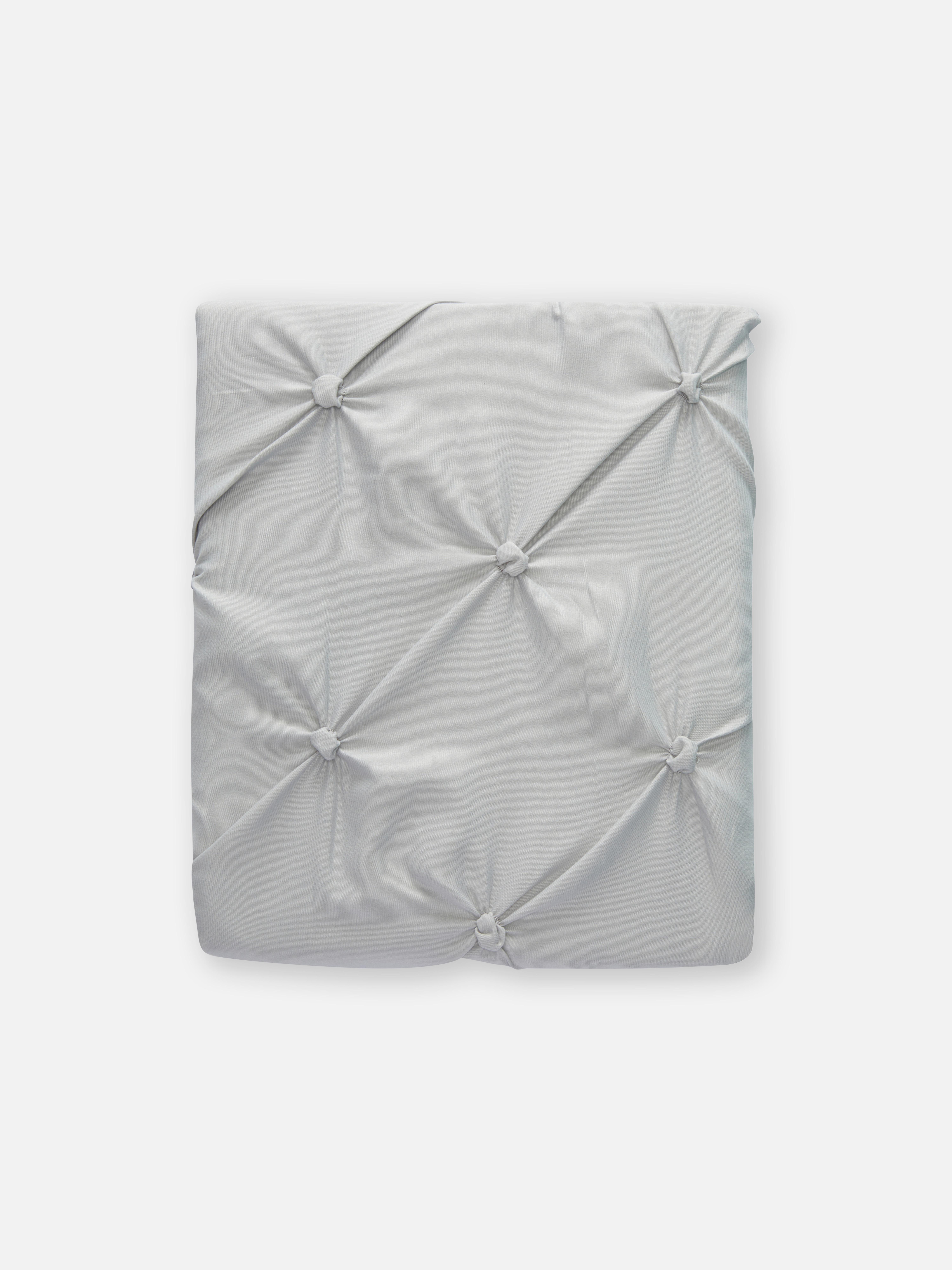 Light Grey Pintuck Single Duvet Cover Set