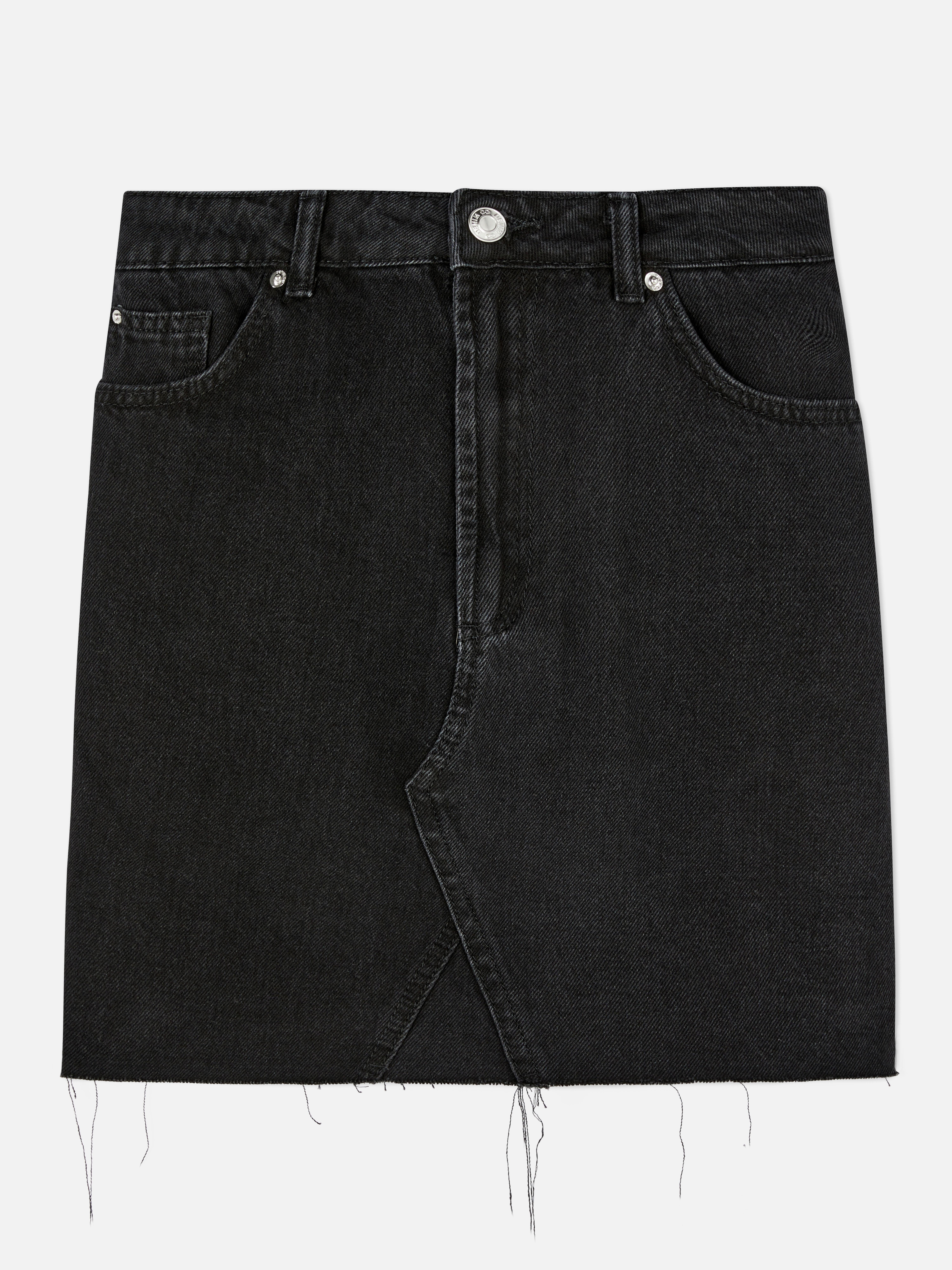black denim mini skirt