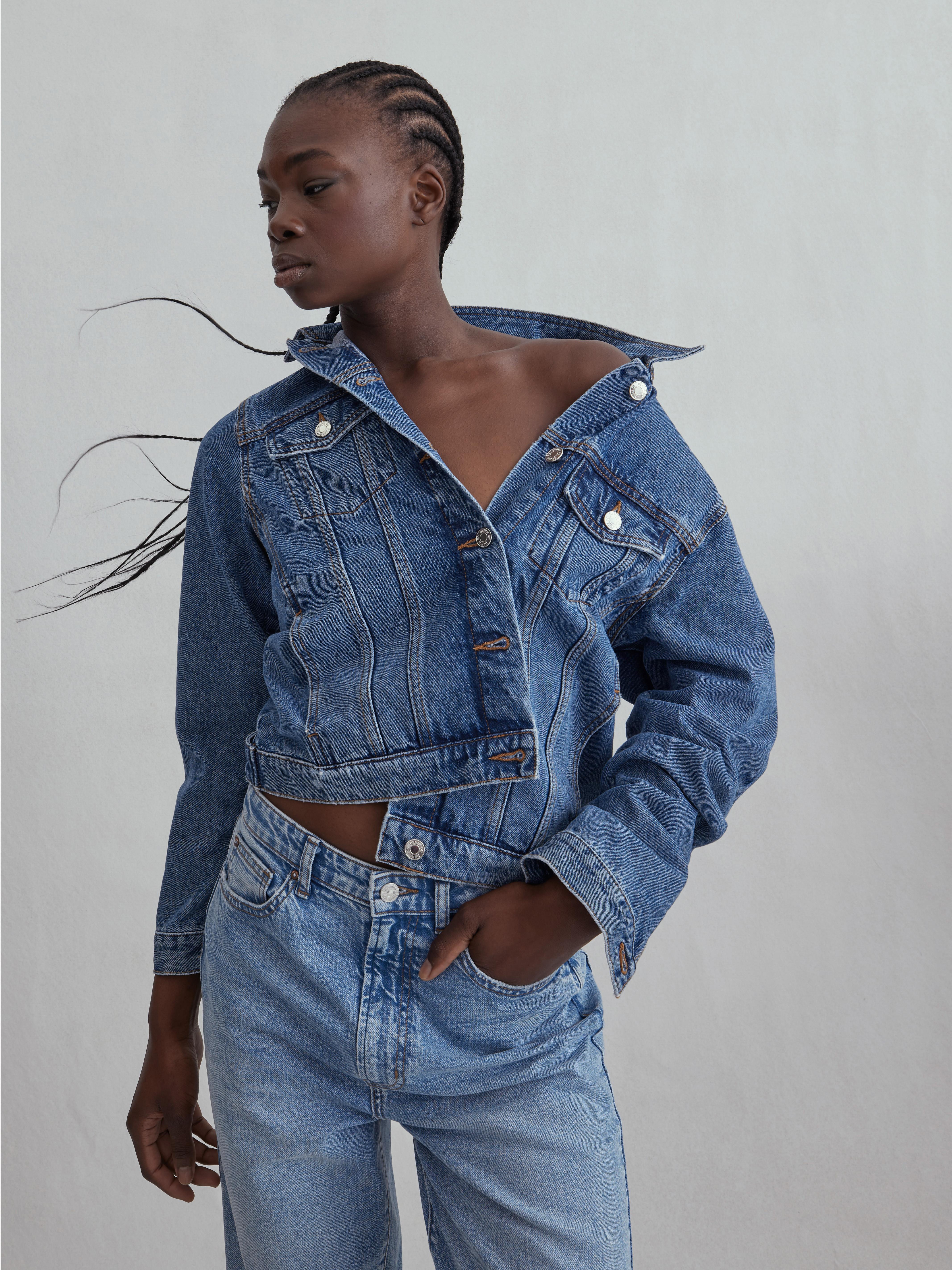 Short cropped sale jean jacket