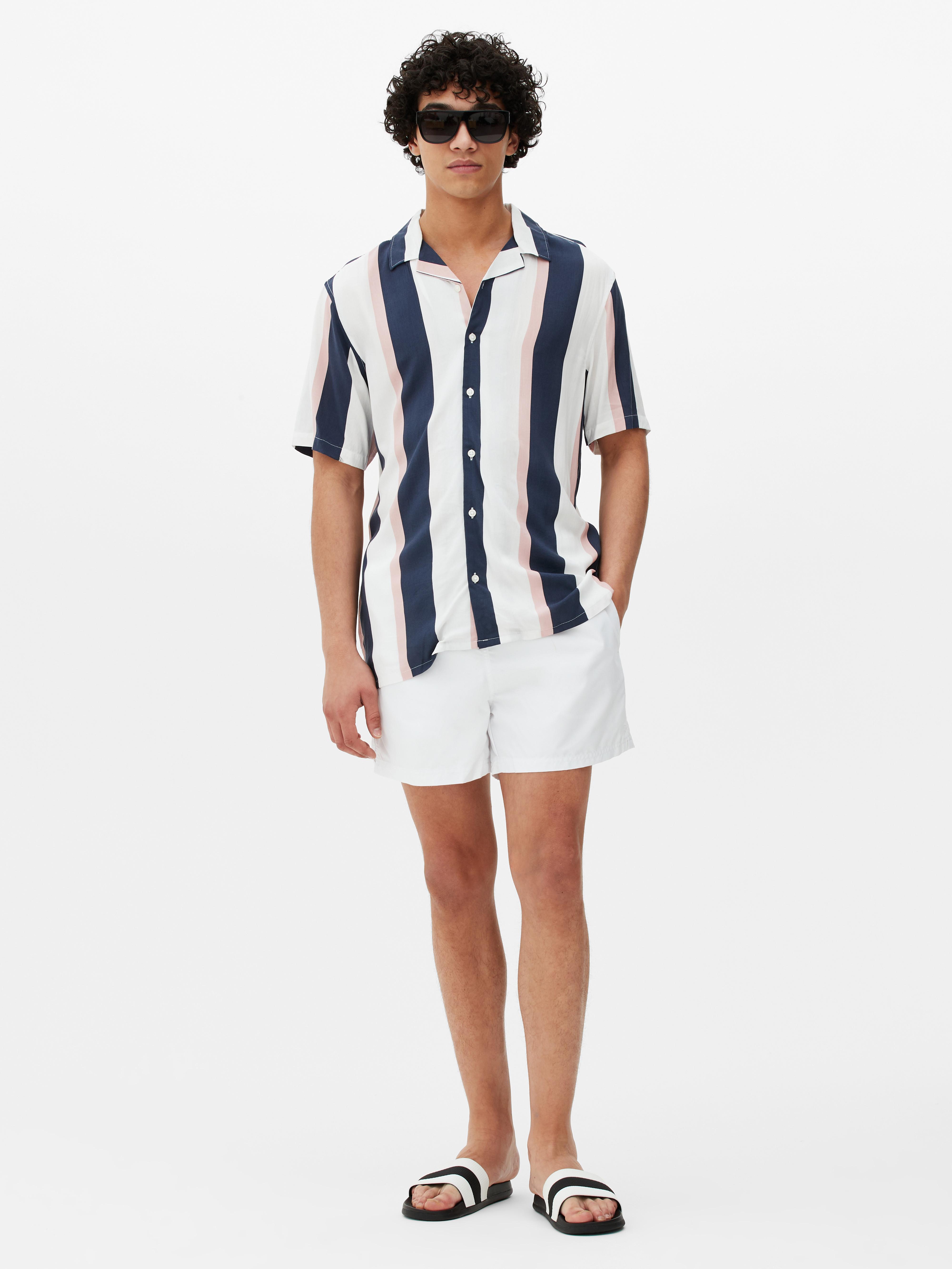 Short Sleeve Vertical Stripe Shirt