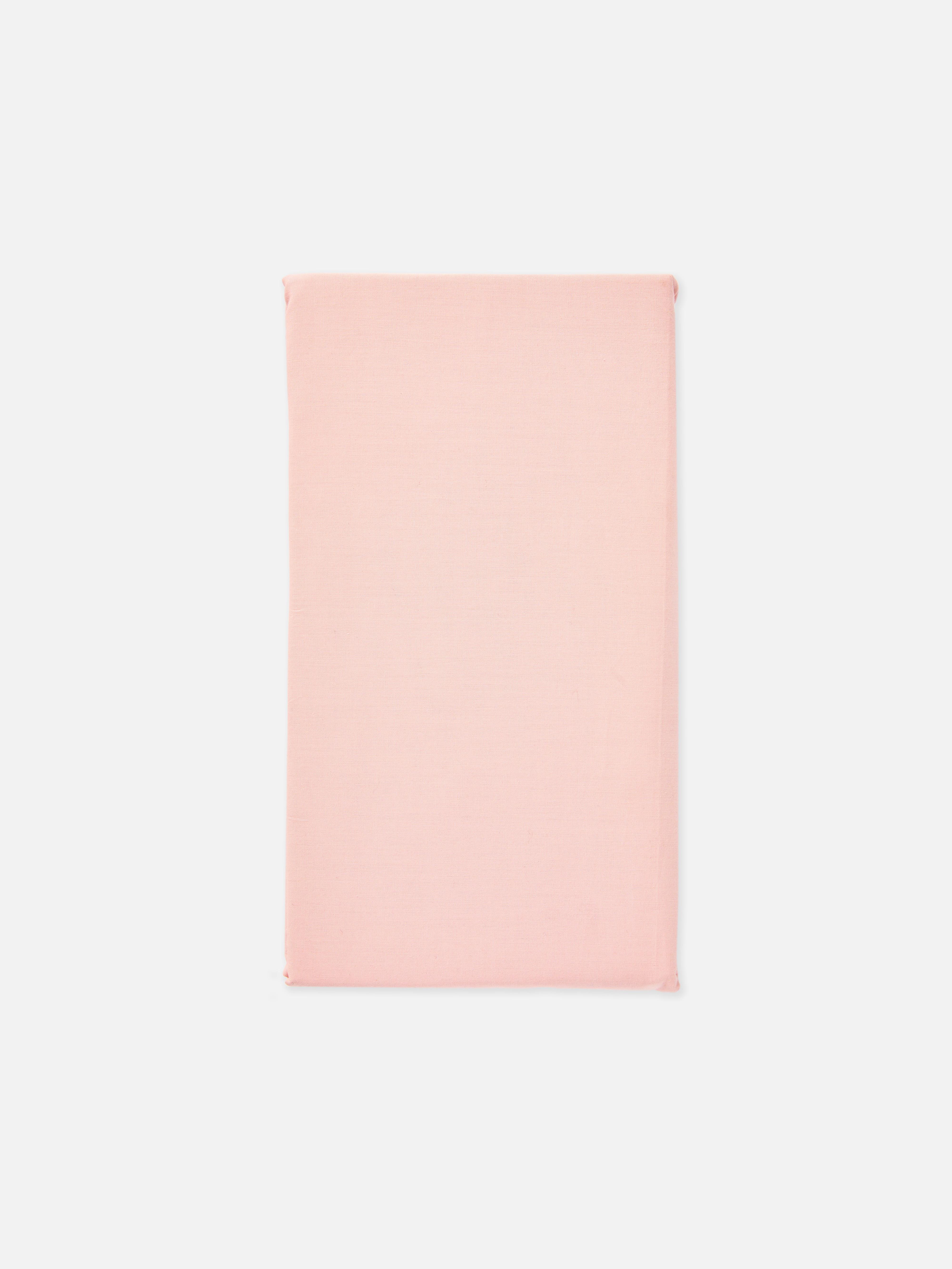 Cotton Double Fitted Sheet Light Pink