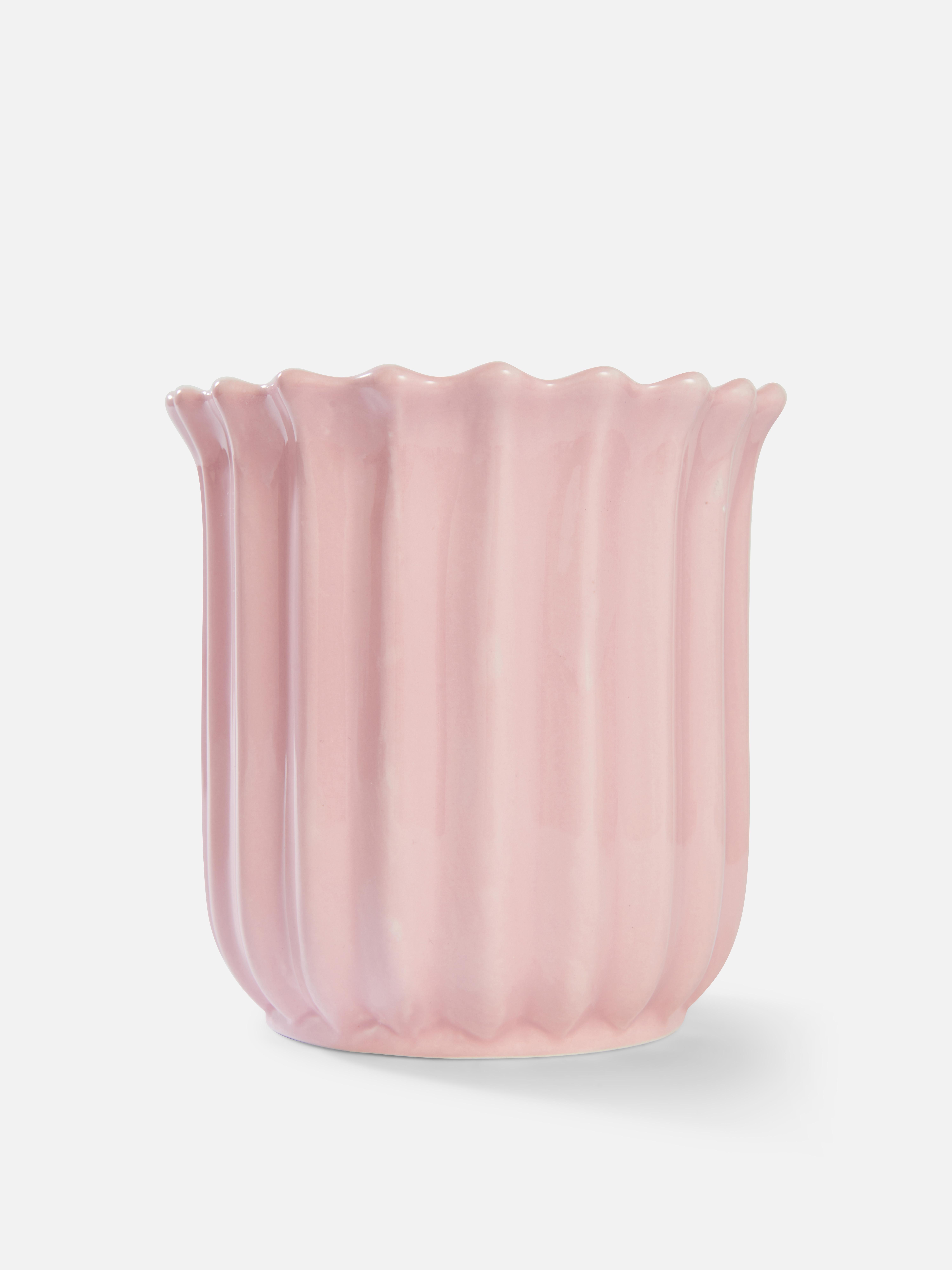 Glazed Ridged Vase