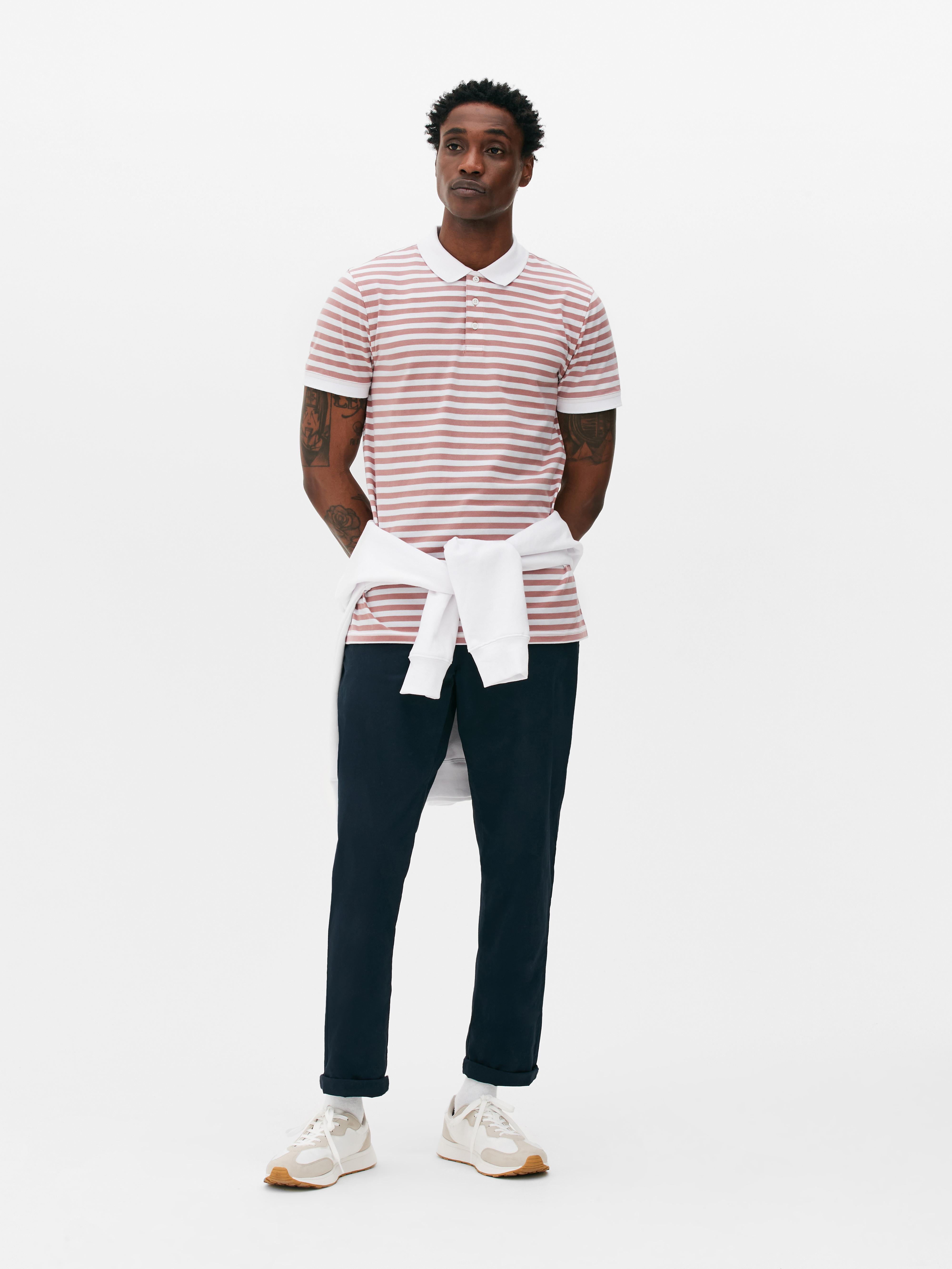Striped Cotton Polo T-shirt