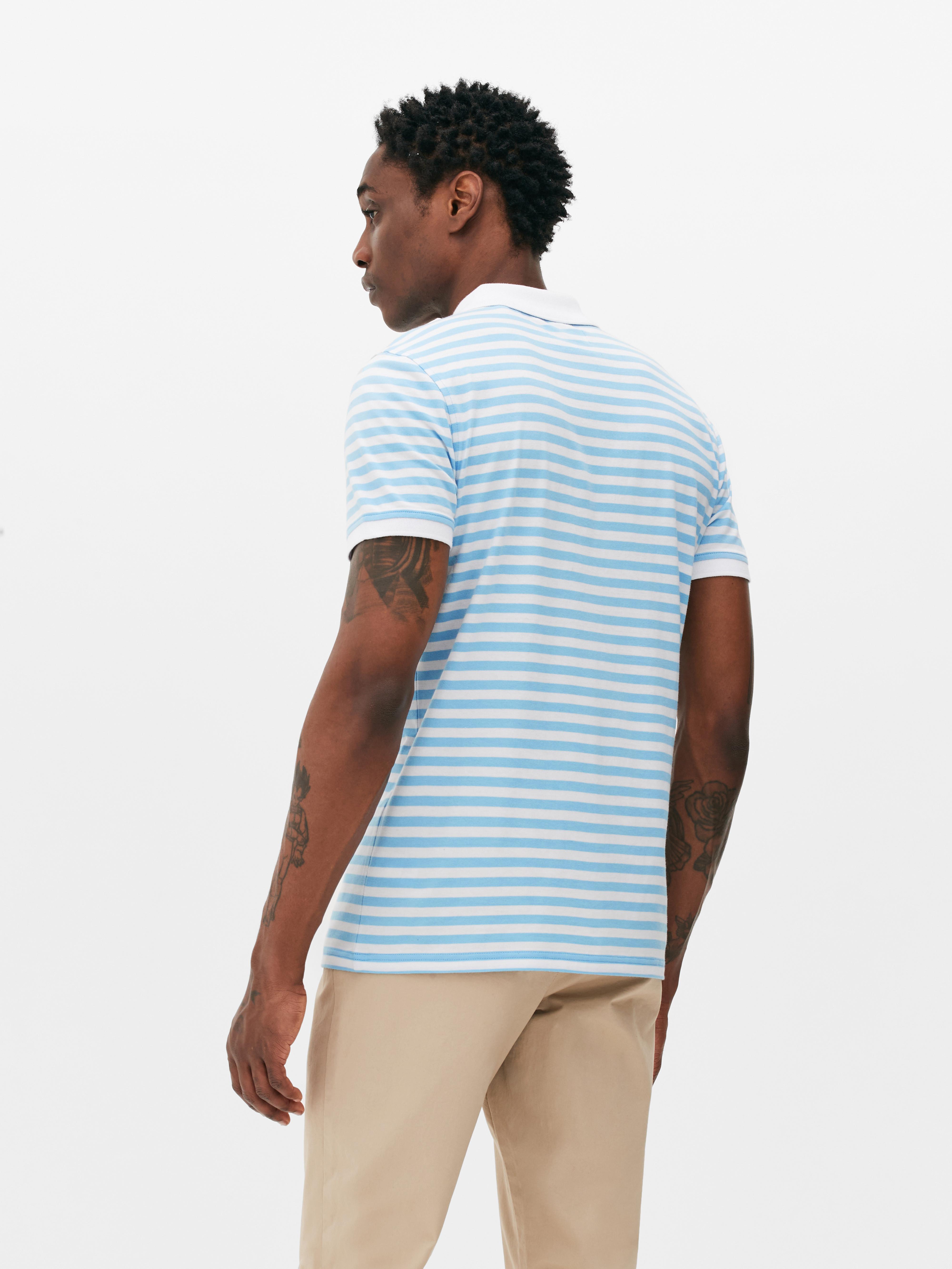 Striped Cotton Polo T-shirt