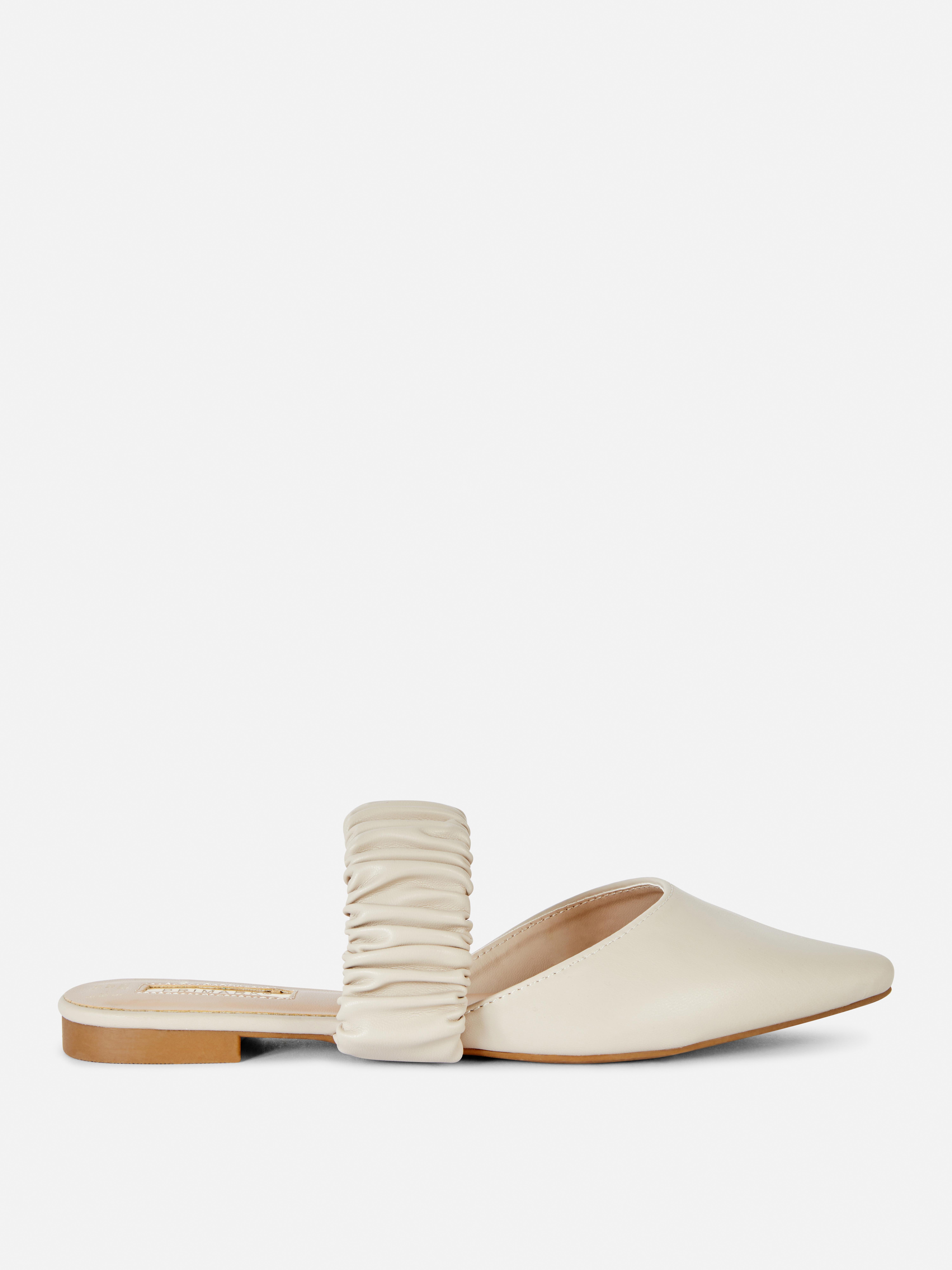 Ruched Strap Mule Shoes