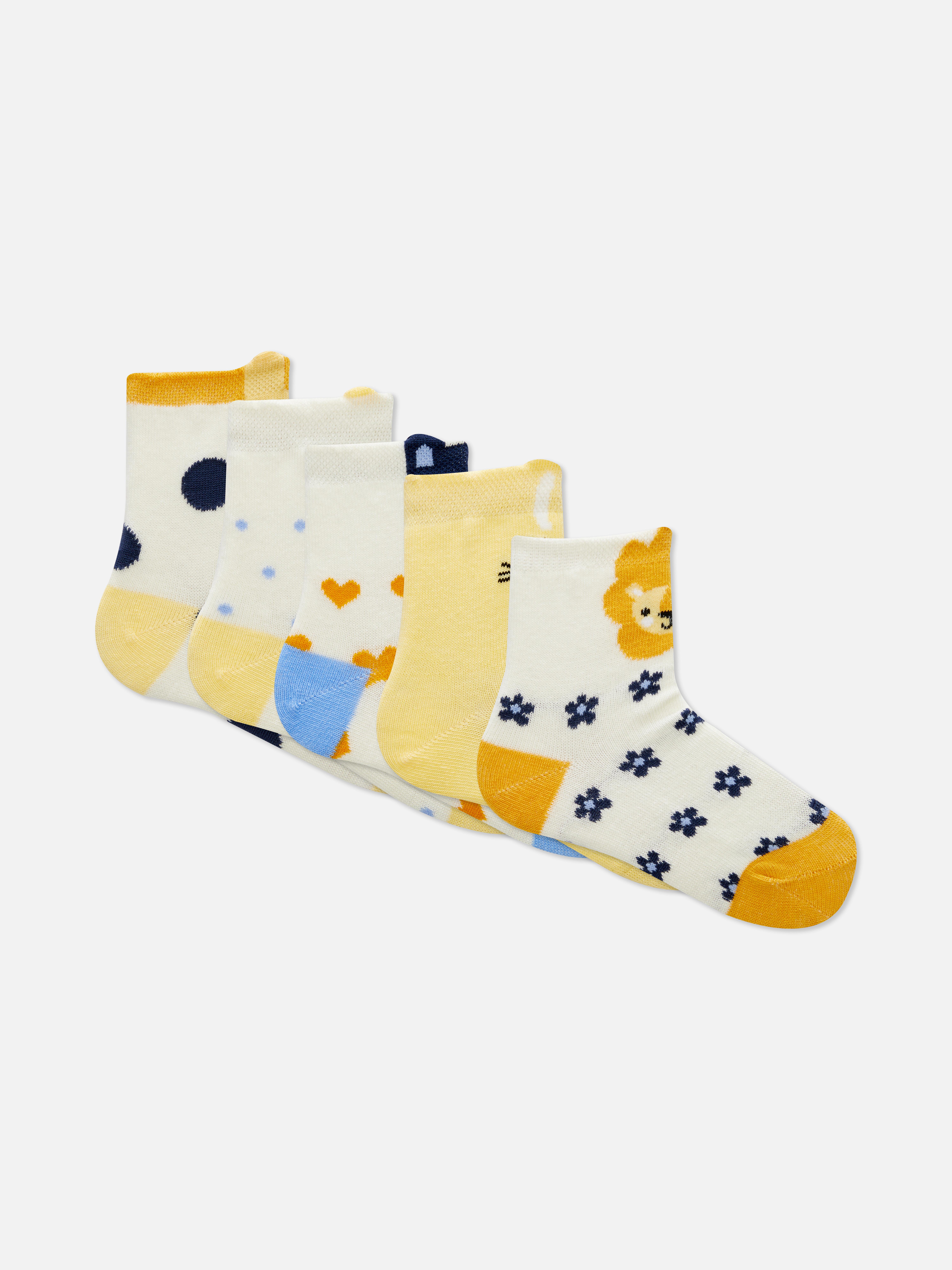 5pk Printed Animal Stitch Socks