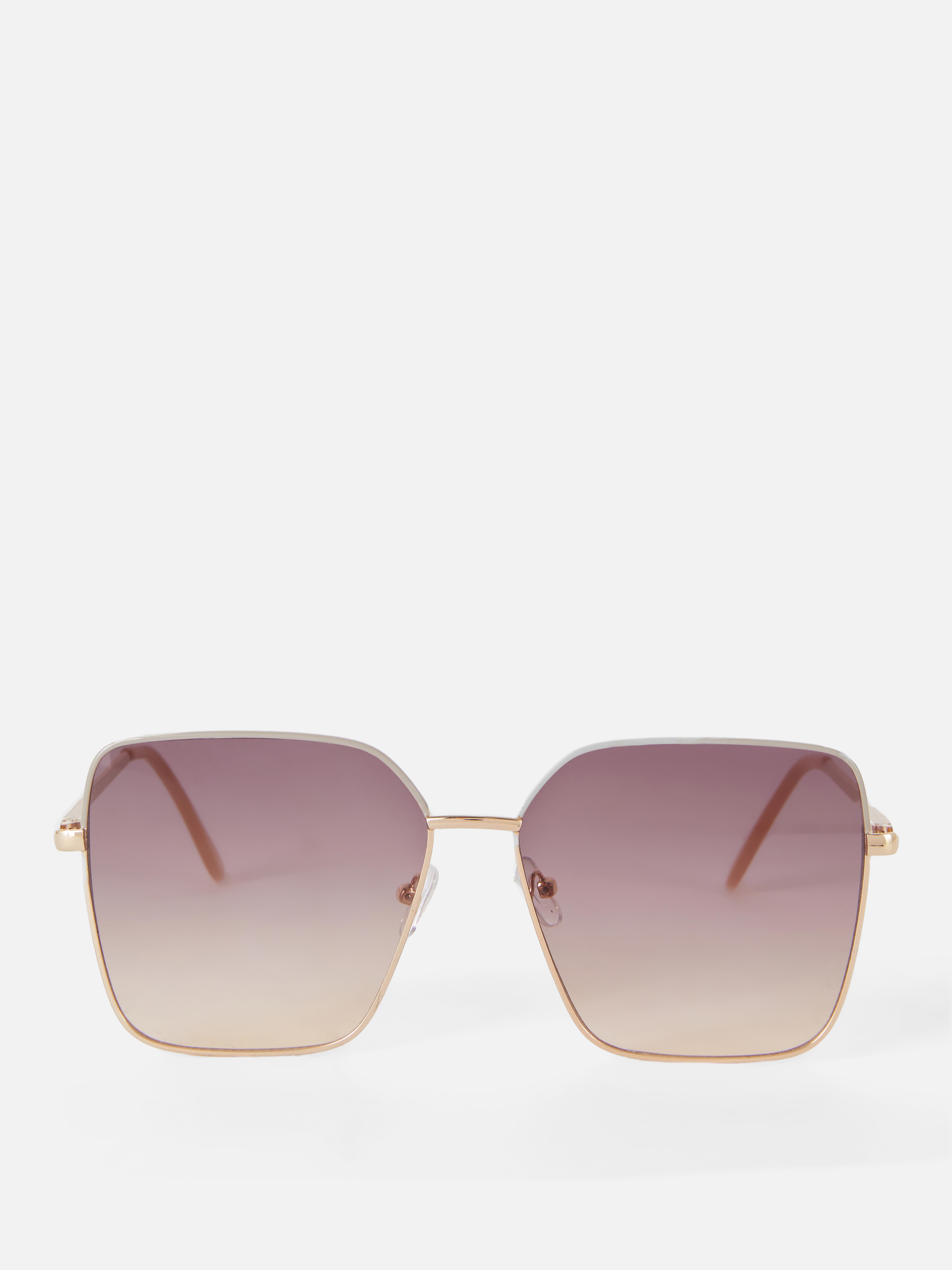Oversized Square Sunglasses Brown