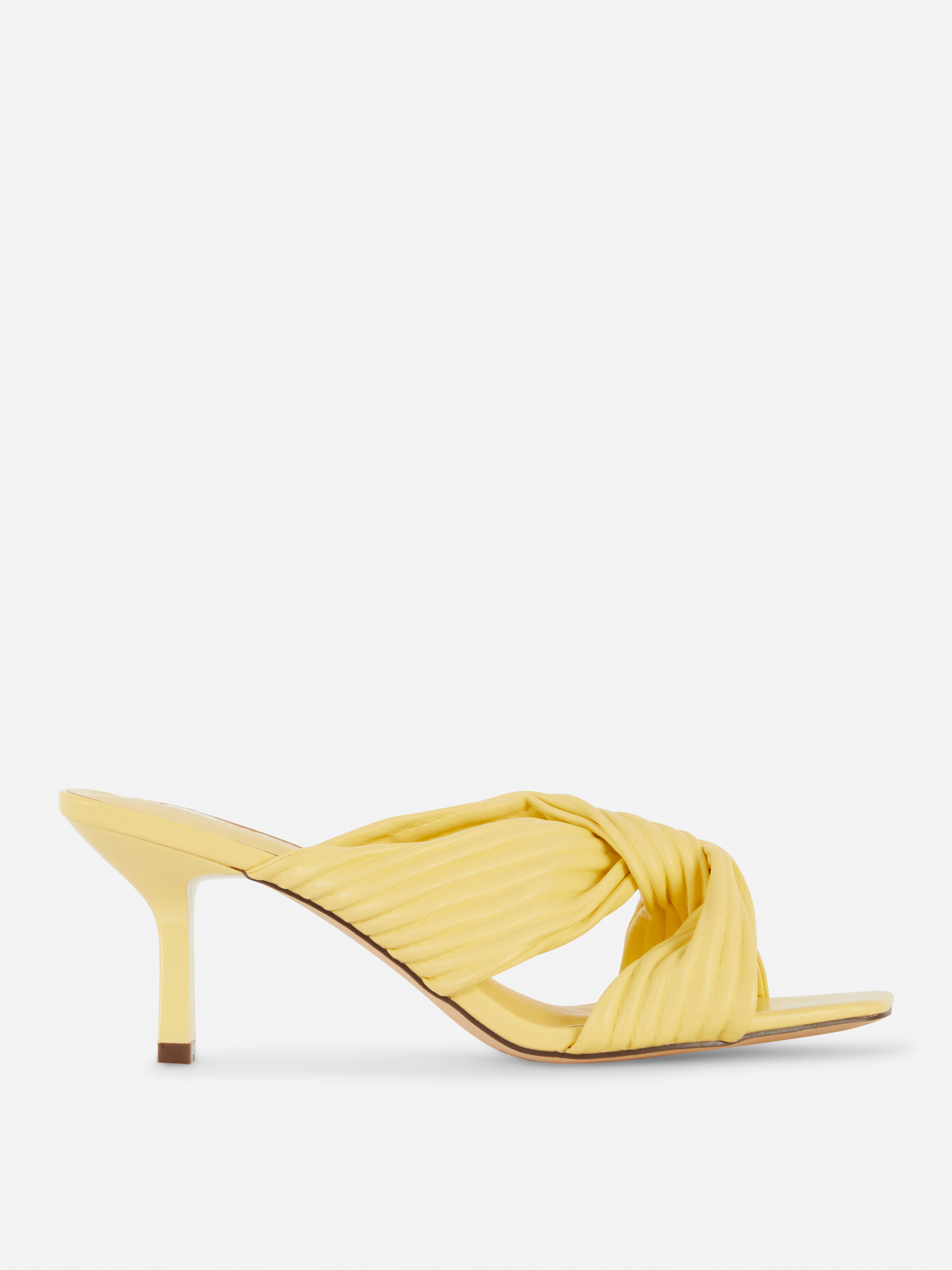 Pleated Heeled Mule Shoes