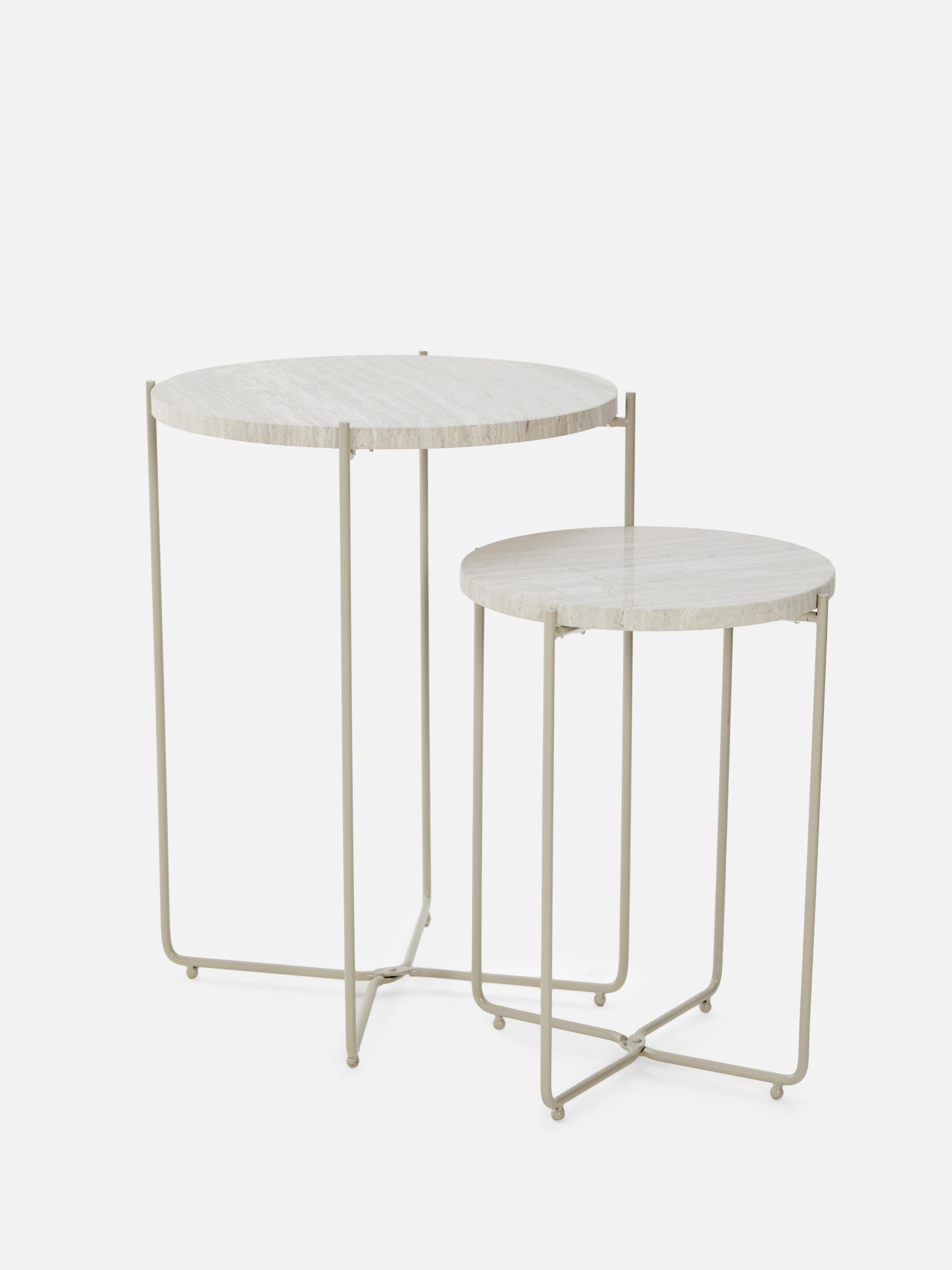 Marble and Metal Table Set