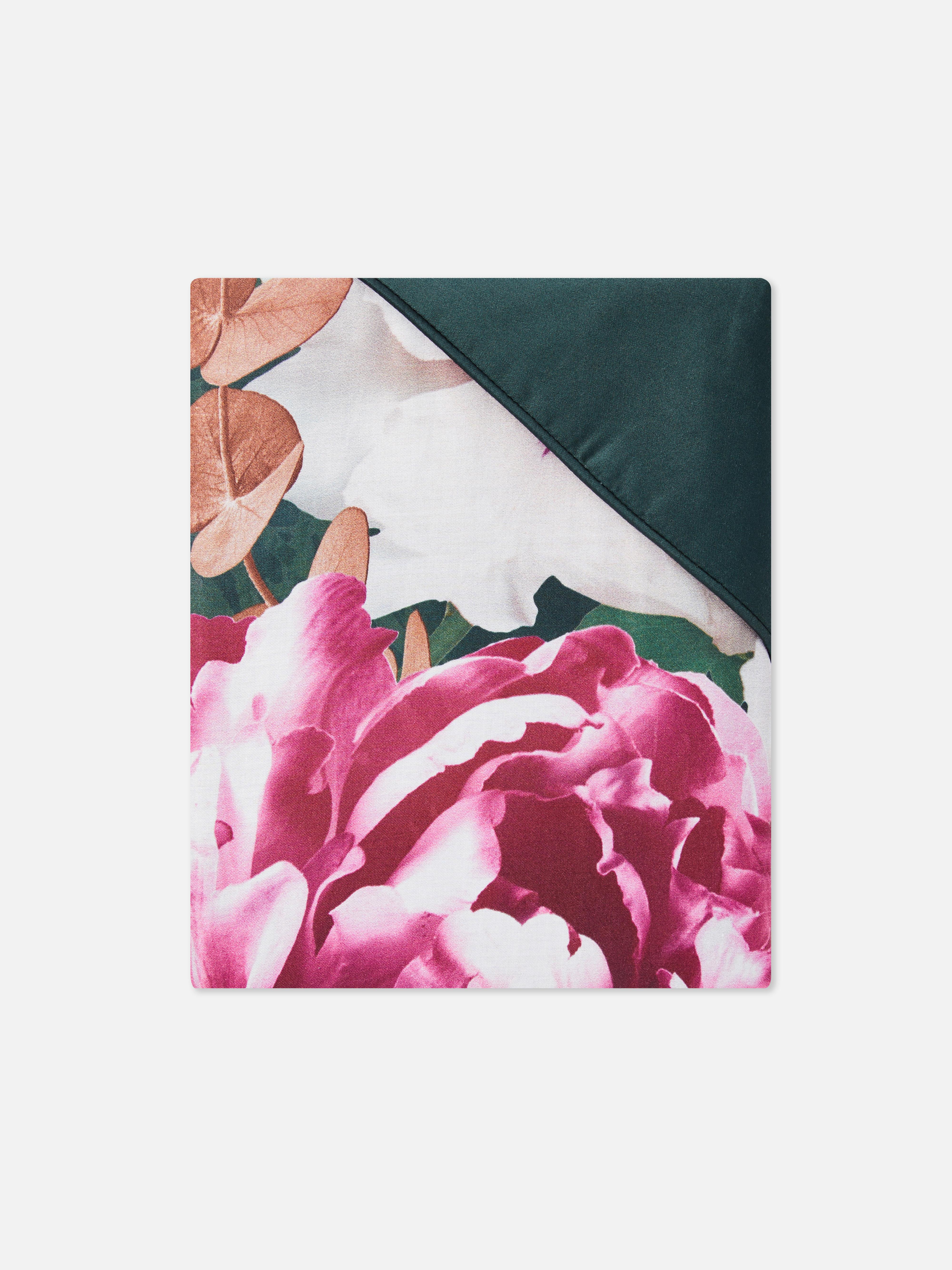 Multicoloured Dark Floral Double Duvet Cover Set
