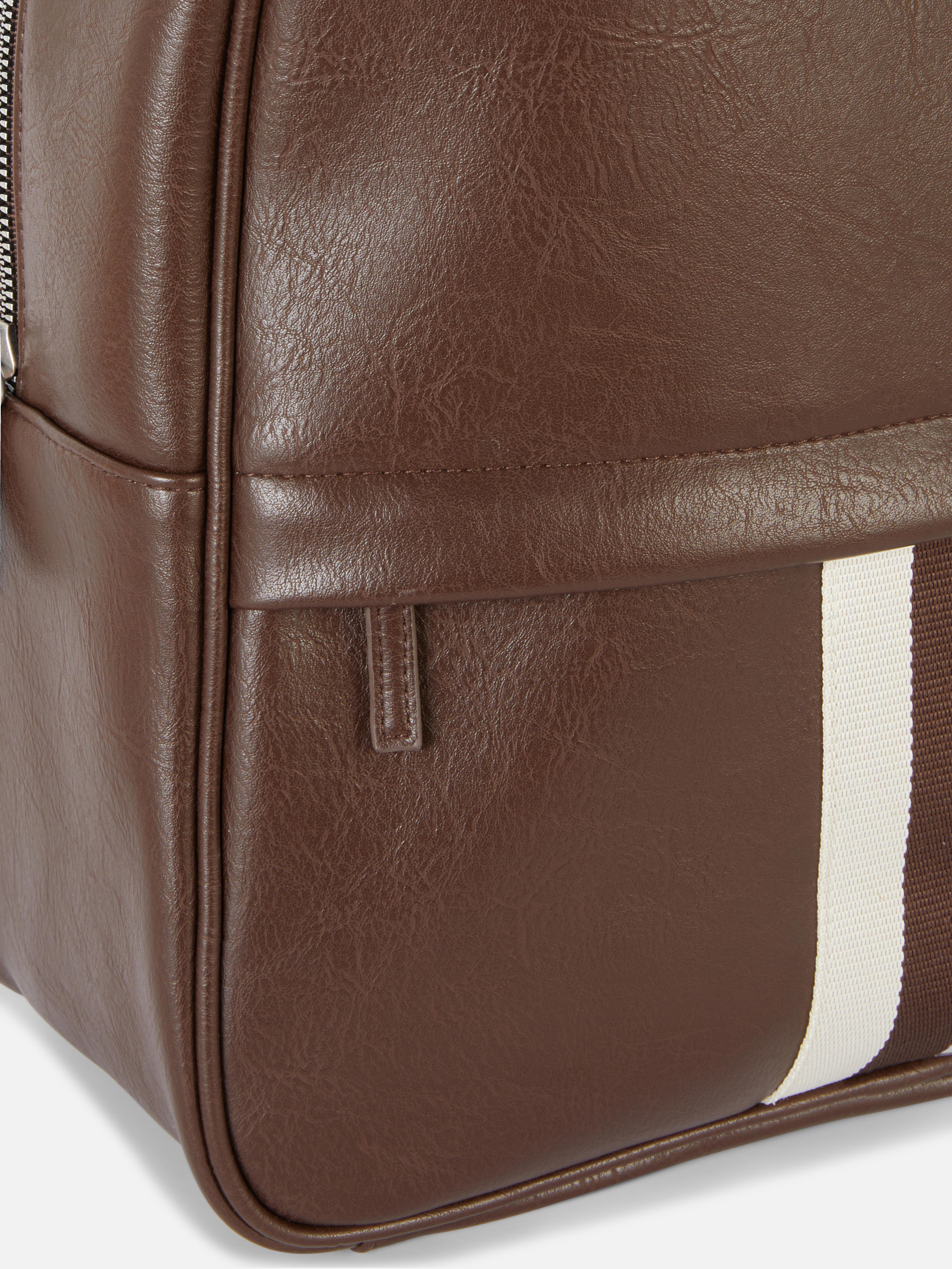 Faux Leather Stripe Detail Backpack