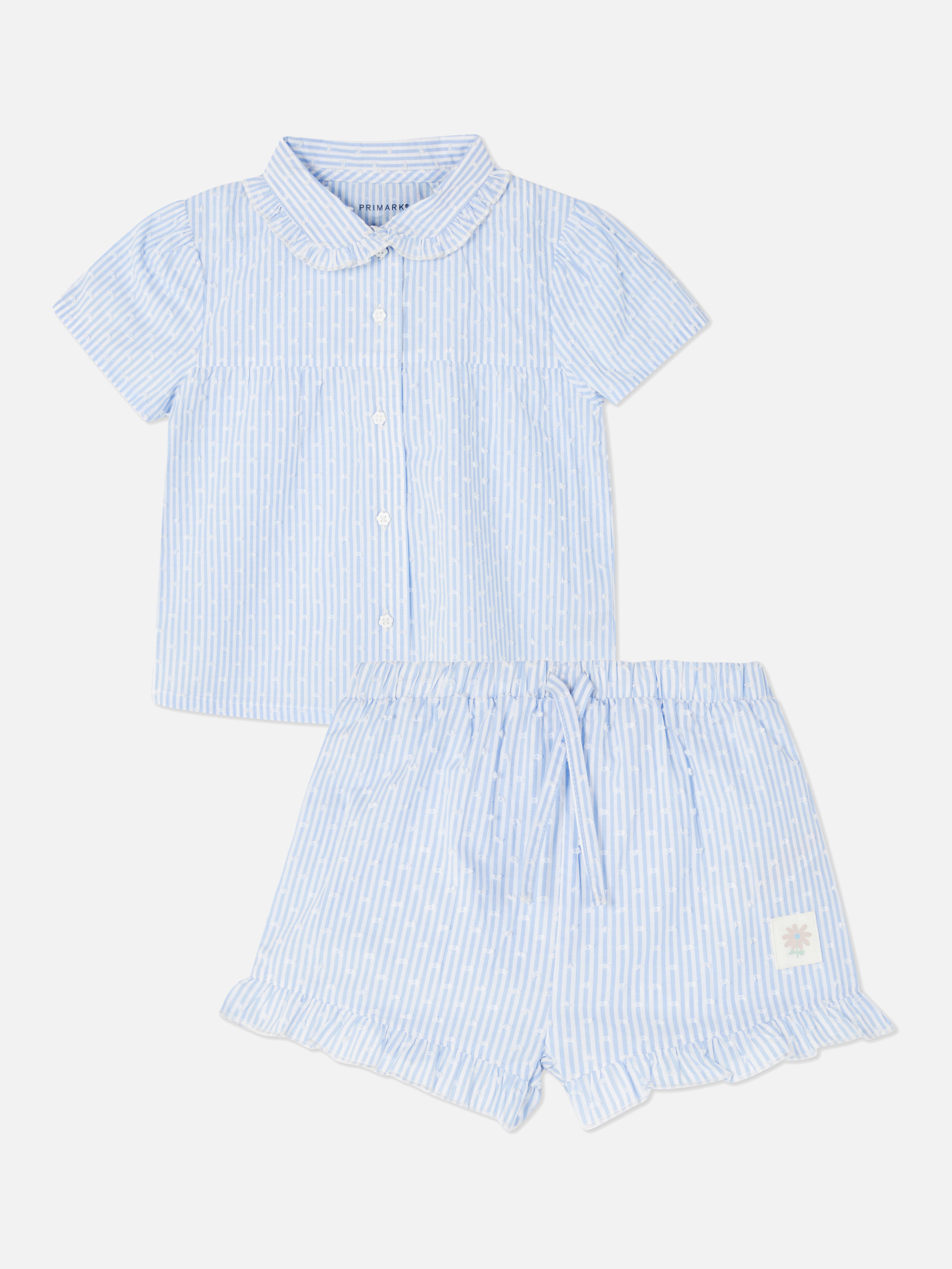 Striped Shirt and Shorts Pyjama Set