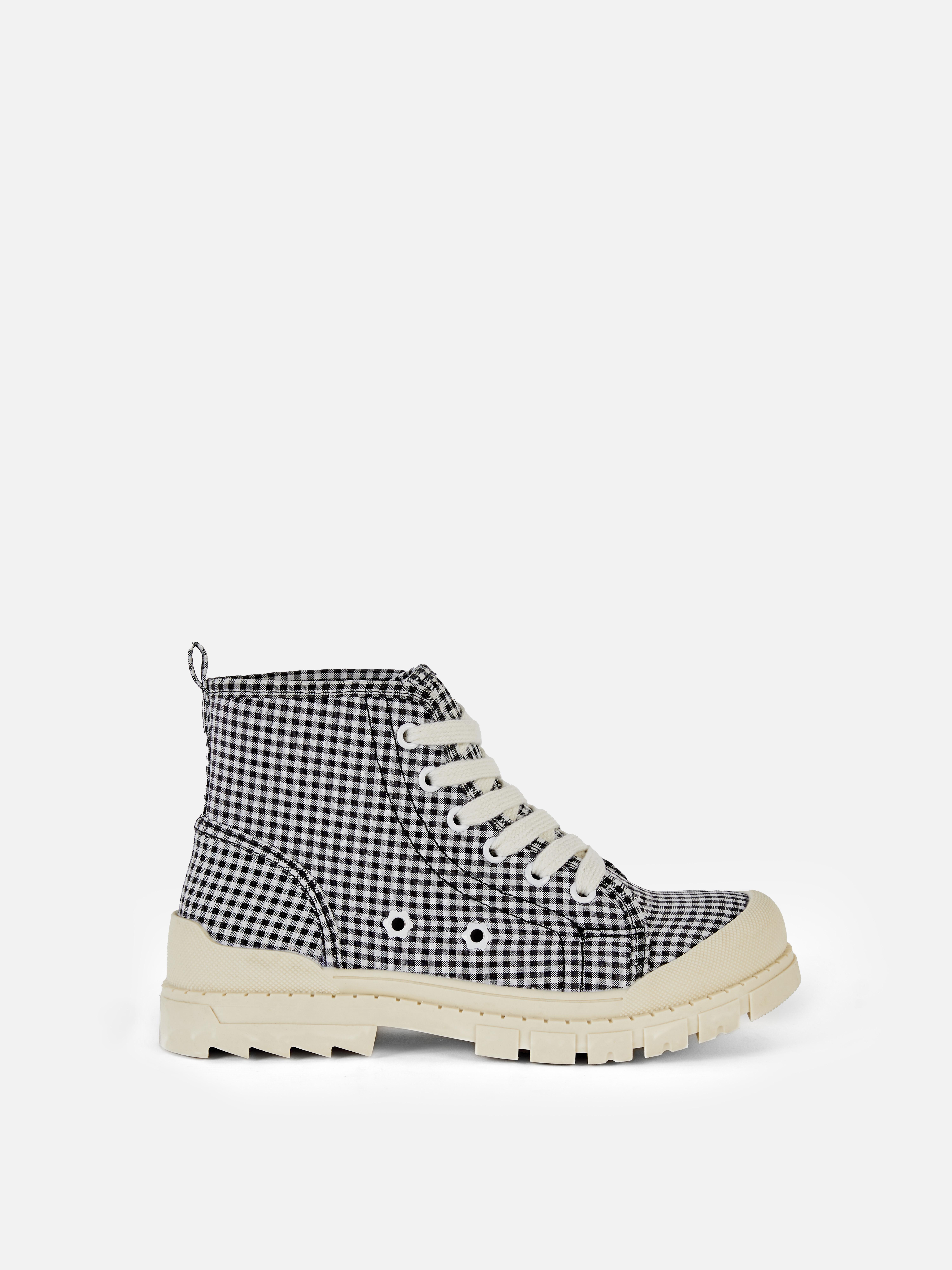 Gingham Canvas Boots