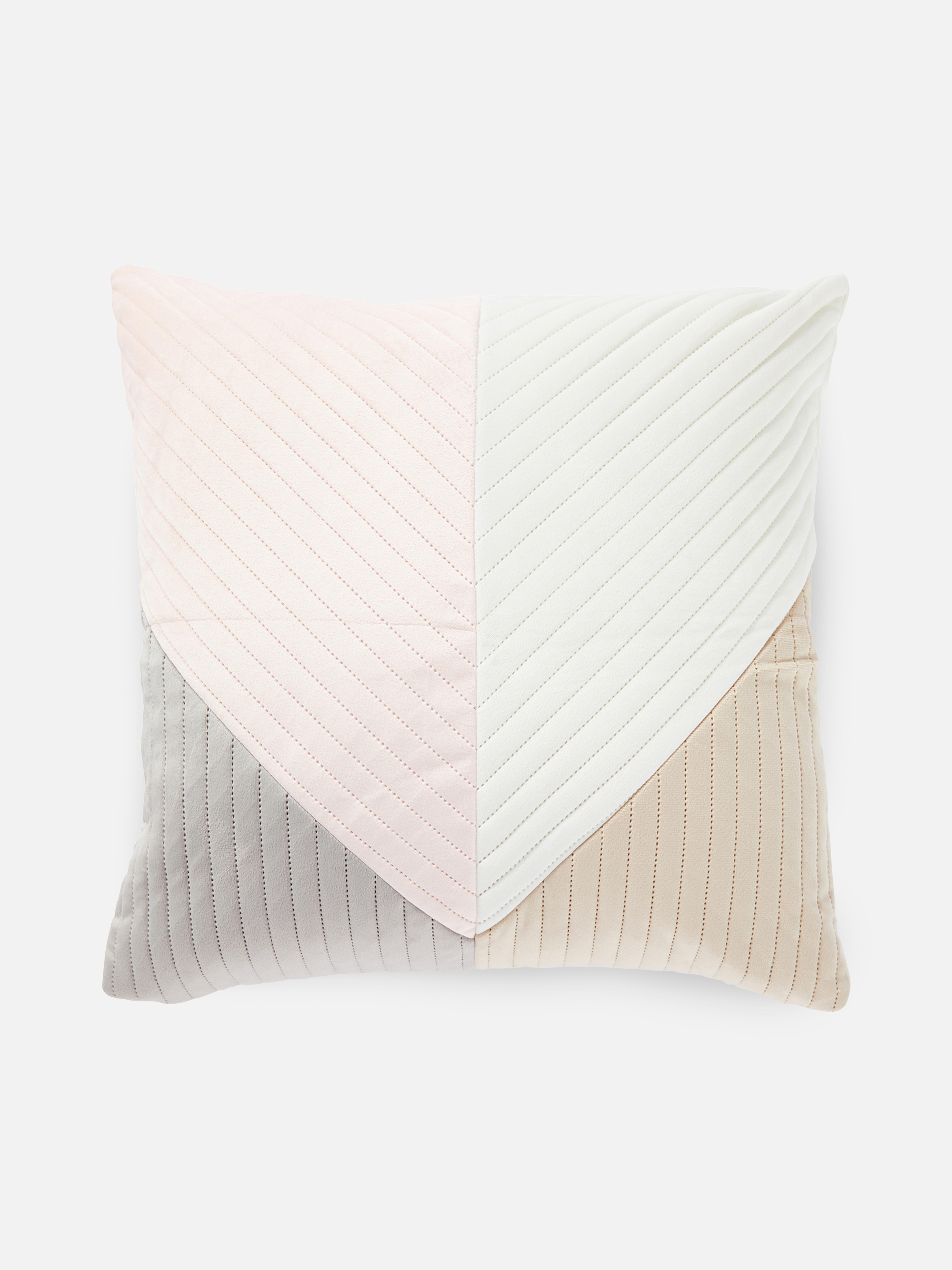 Colour Block Quilted Cushion Cover