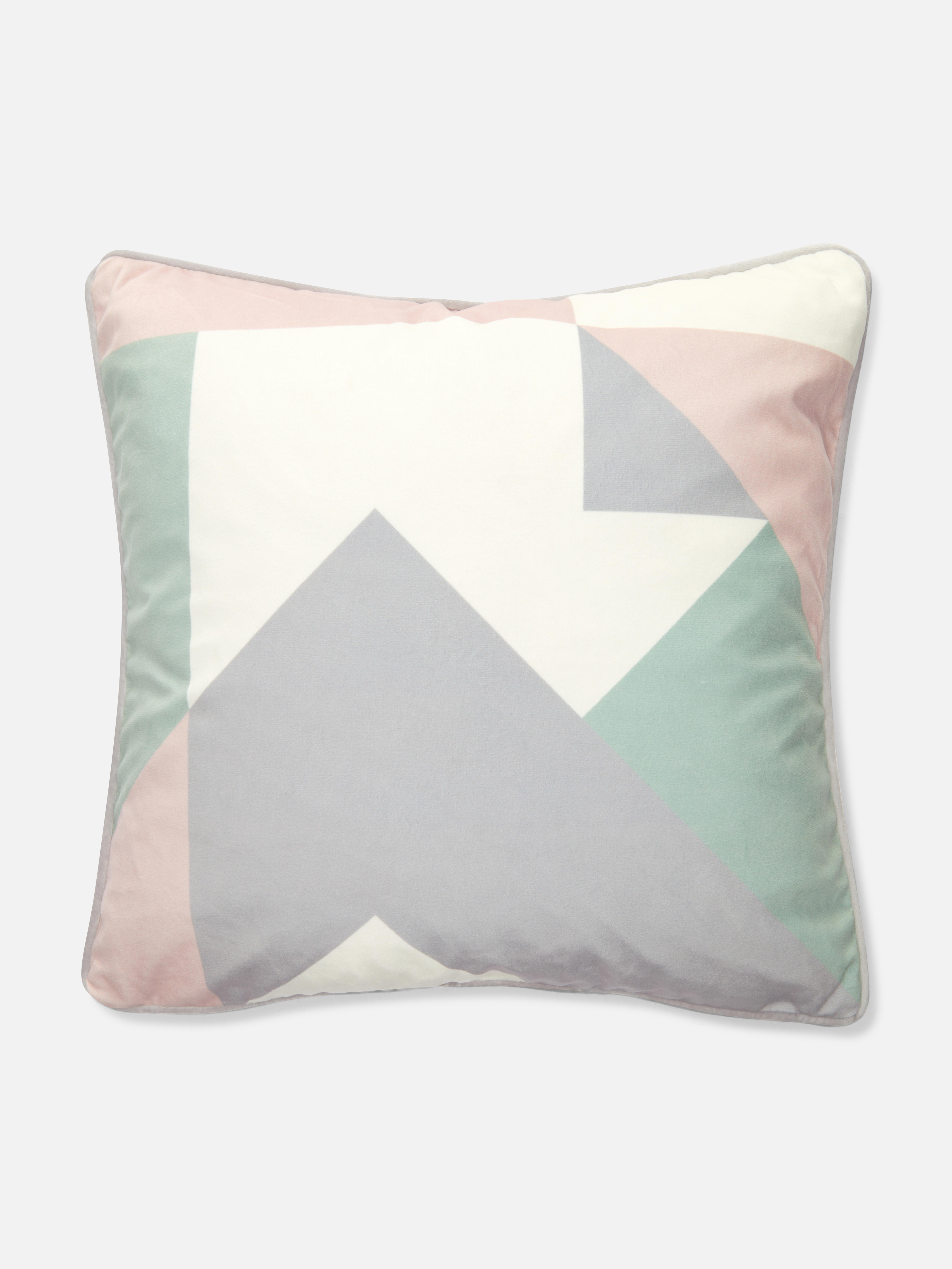 Velvet Geometric Print Cushion Cover