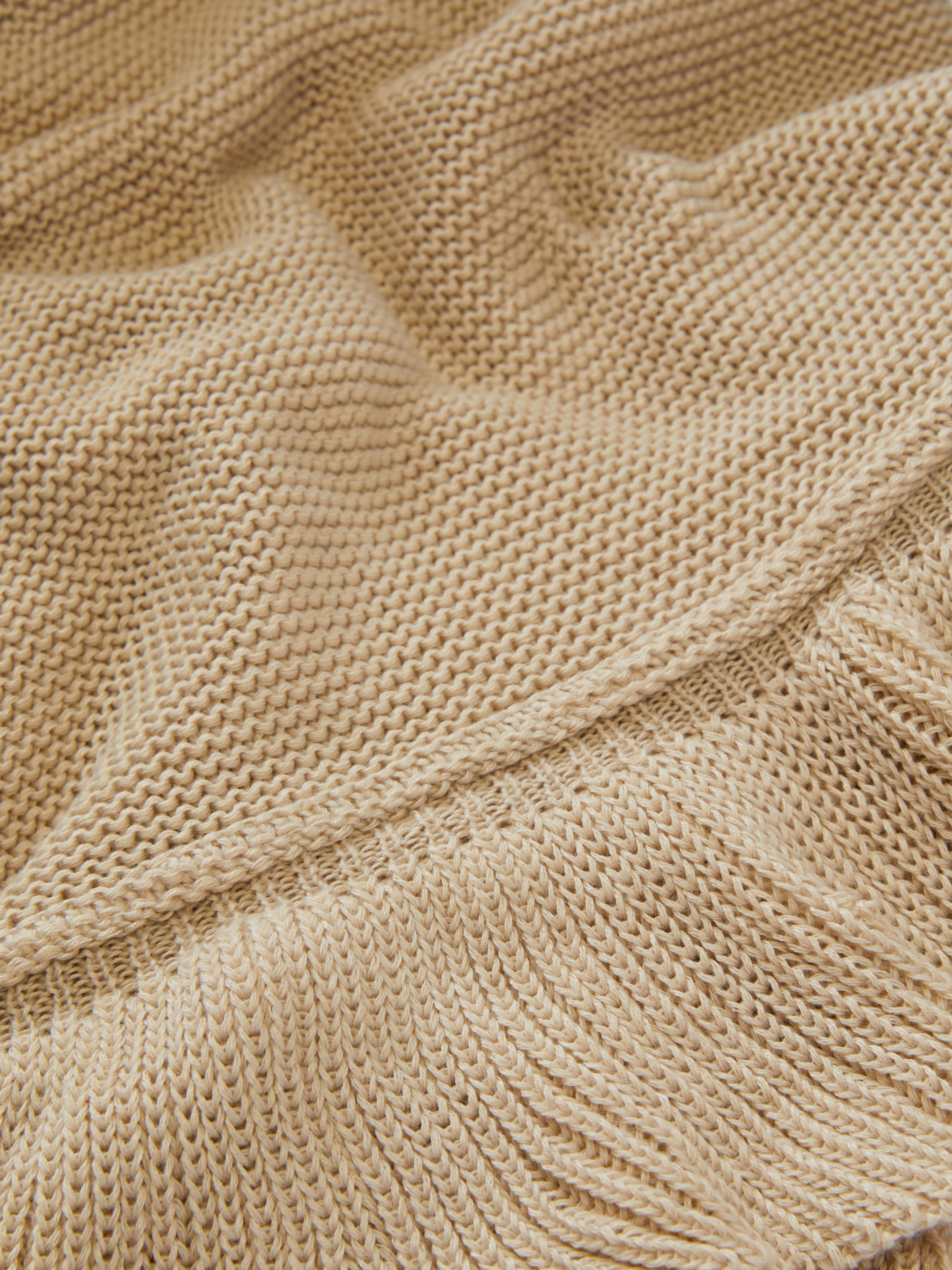 Large Frill Edge Knitted Throw
