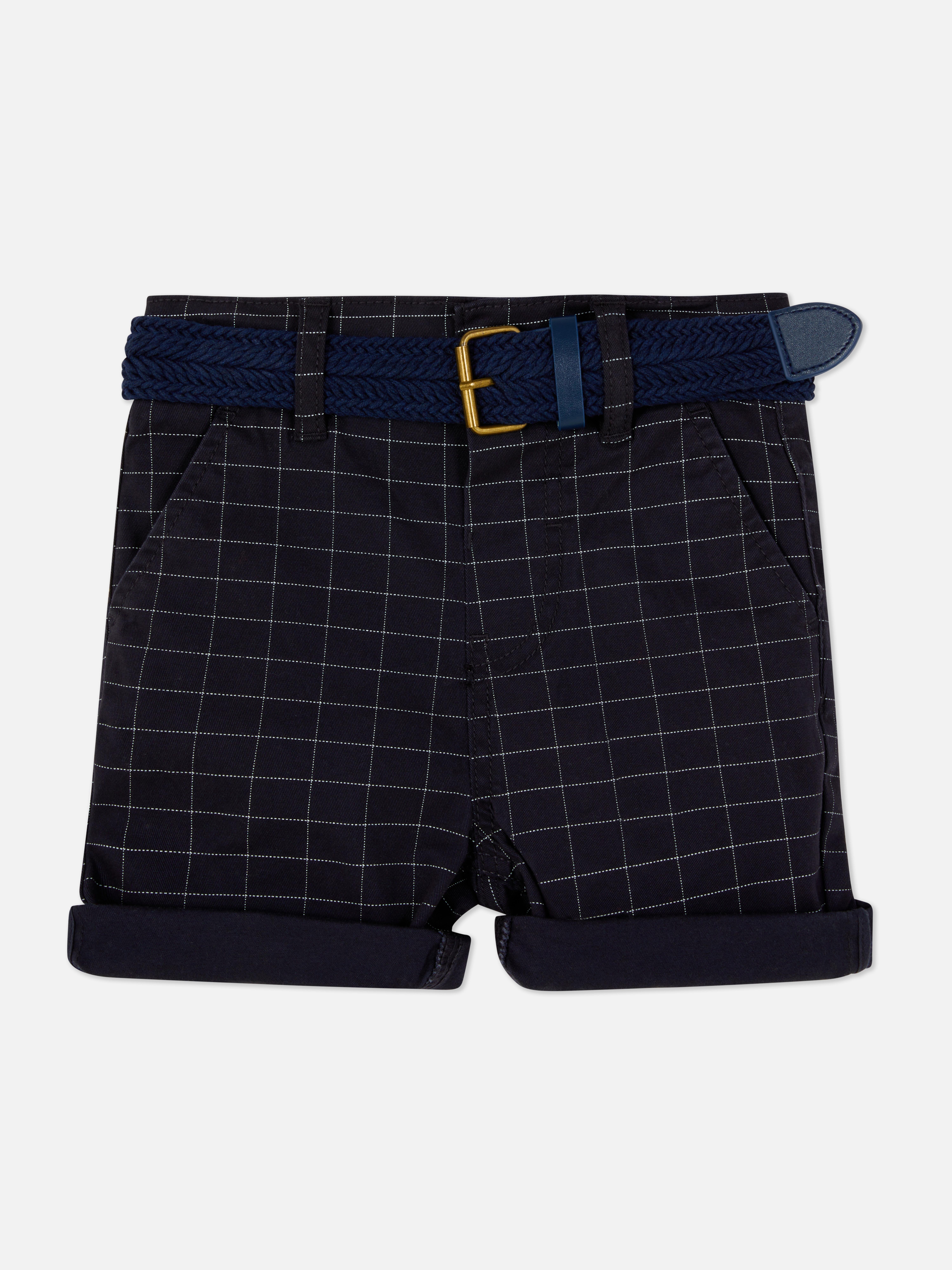 Belted Checked Chinos