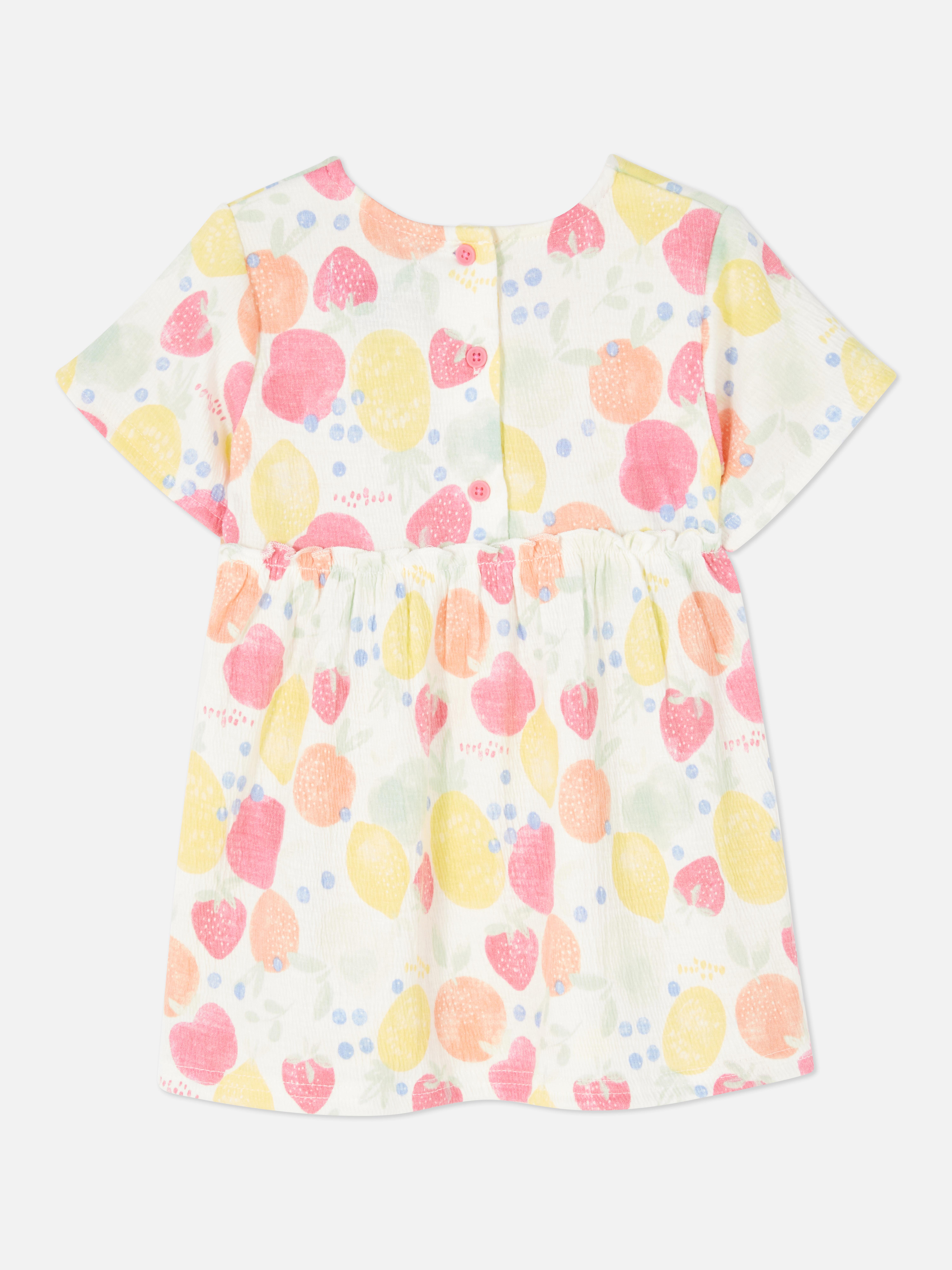 Fruit Print Short Sleeve Dress