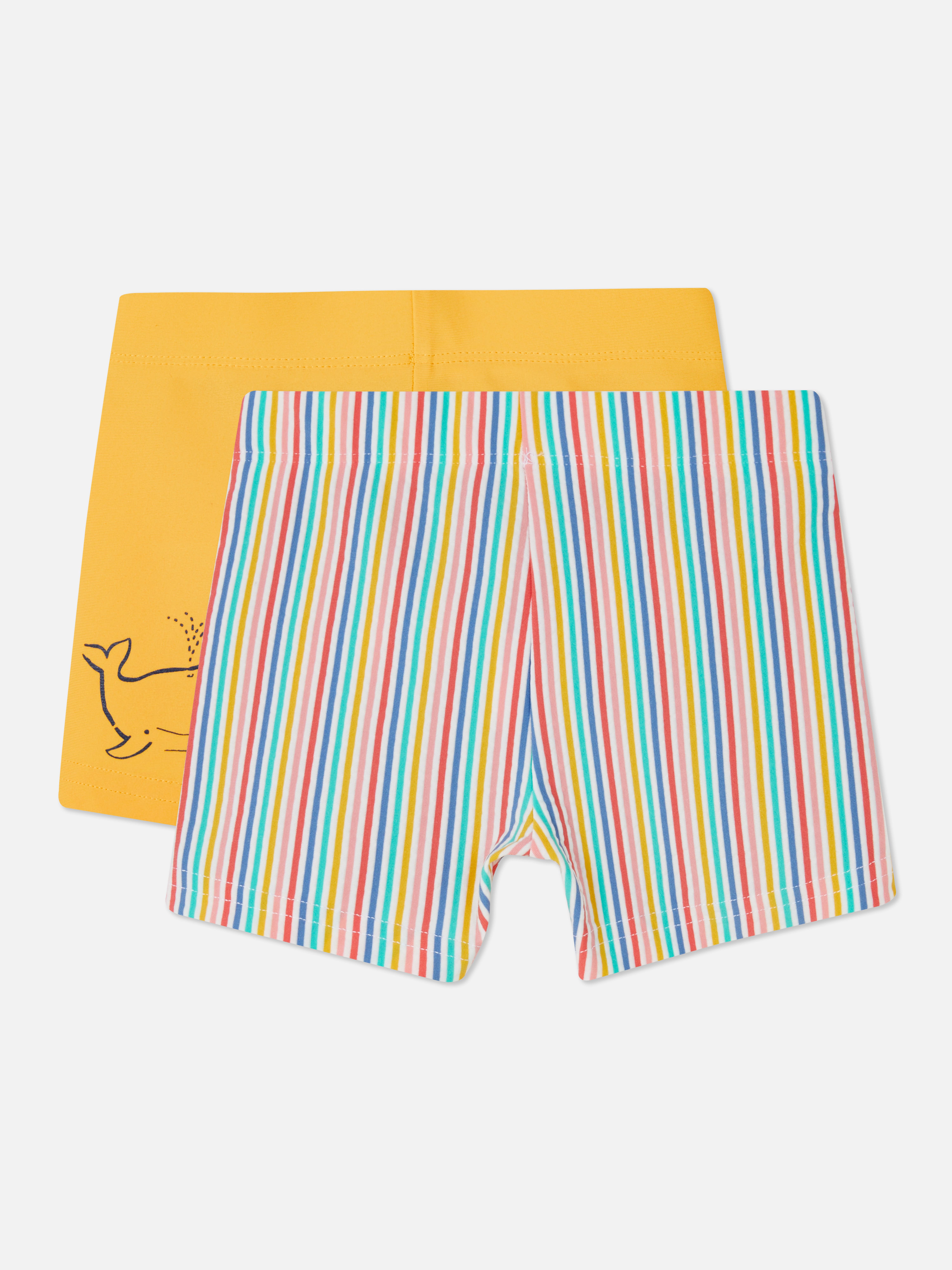 2-Pack Striped Swim Shorts