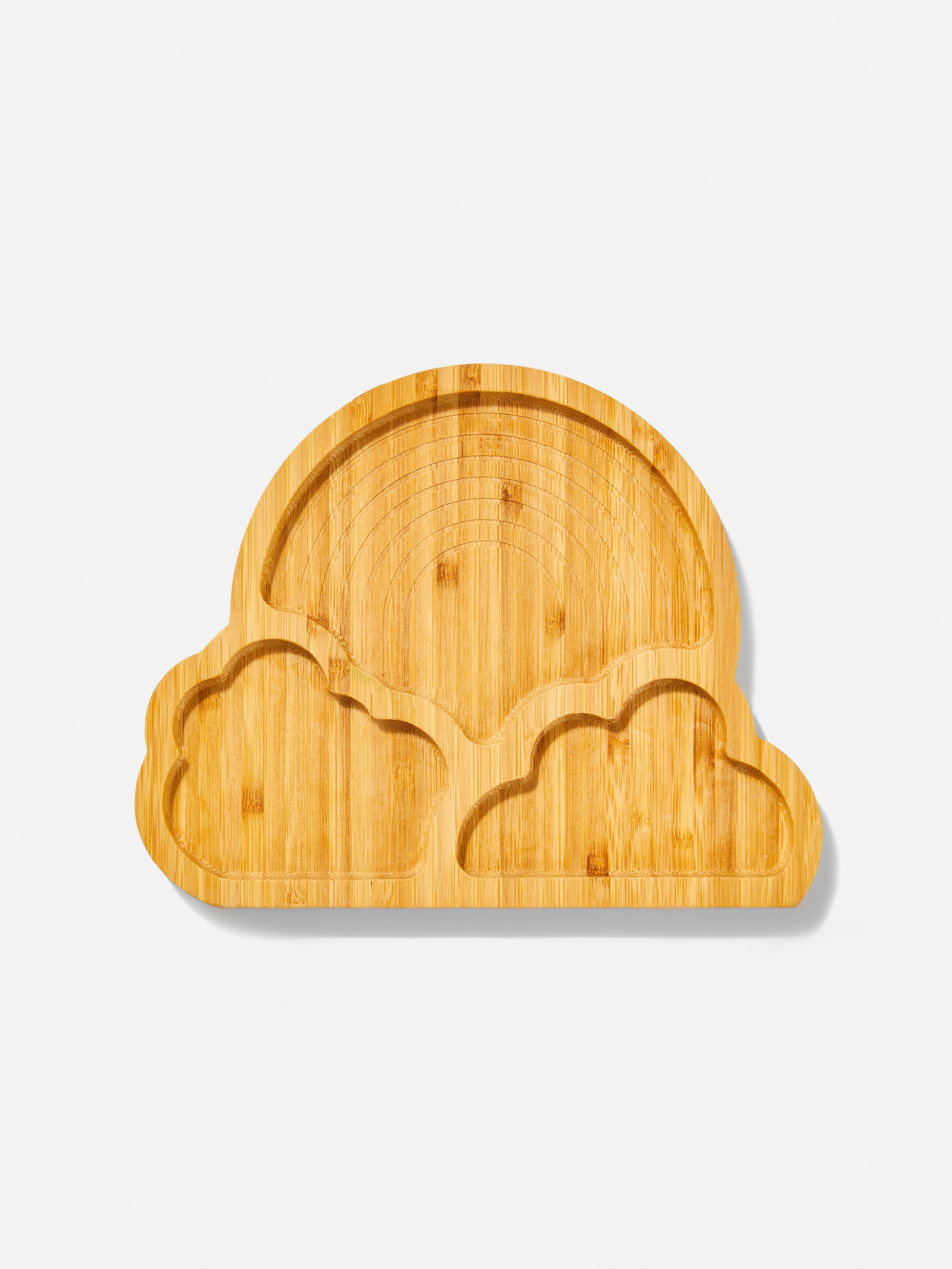 Prato madeira arco-íris nuvens