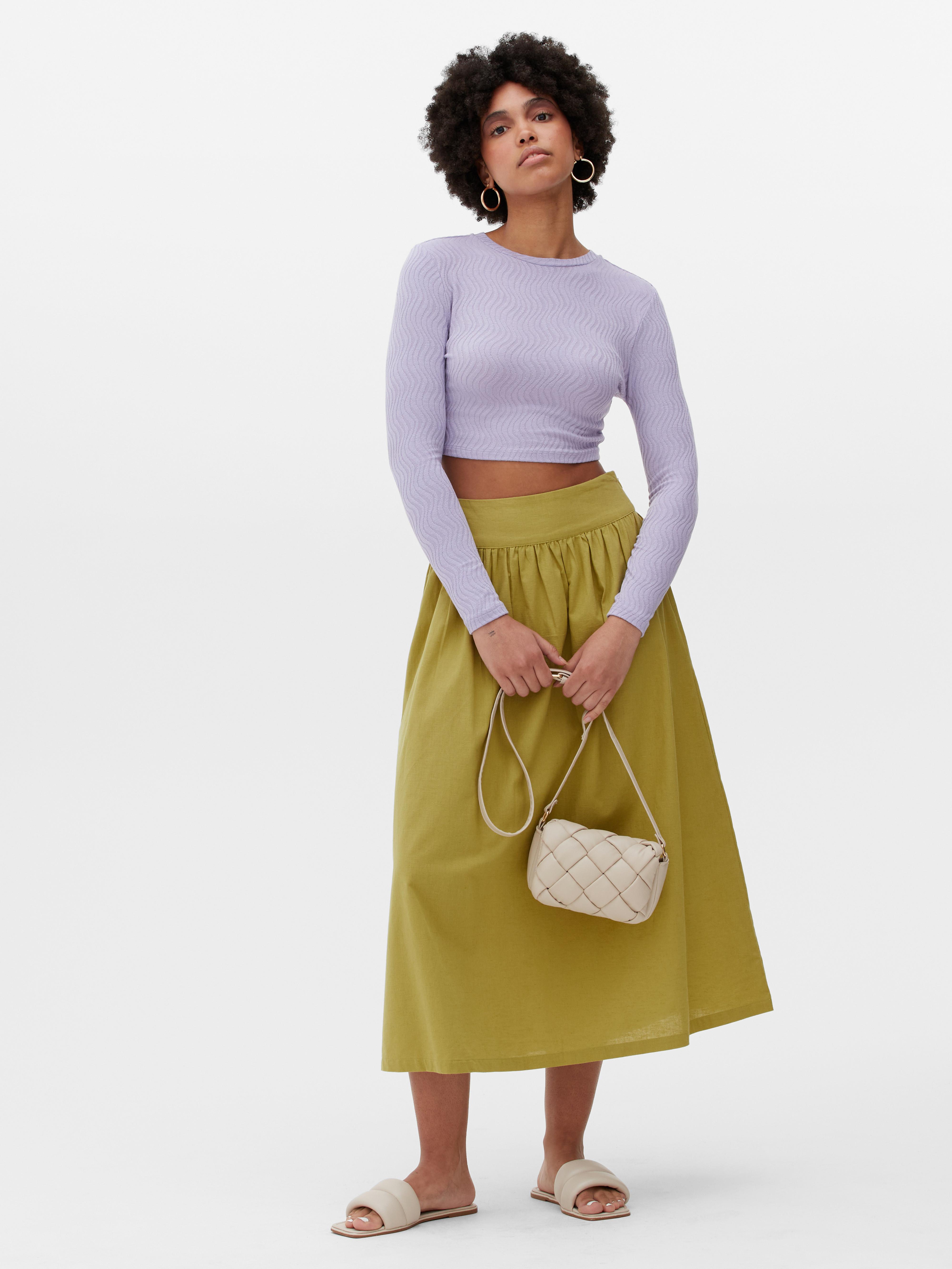 Cotton-Linen Maxi Skirt