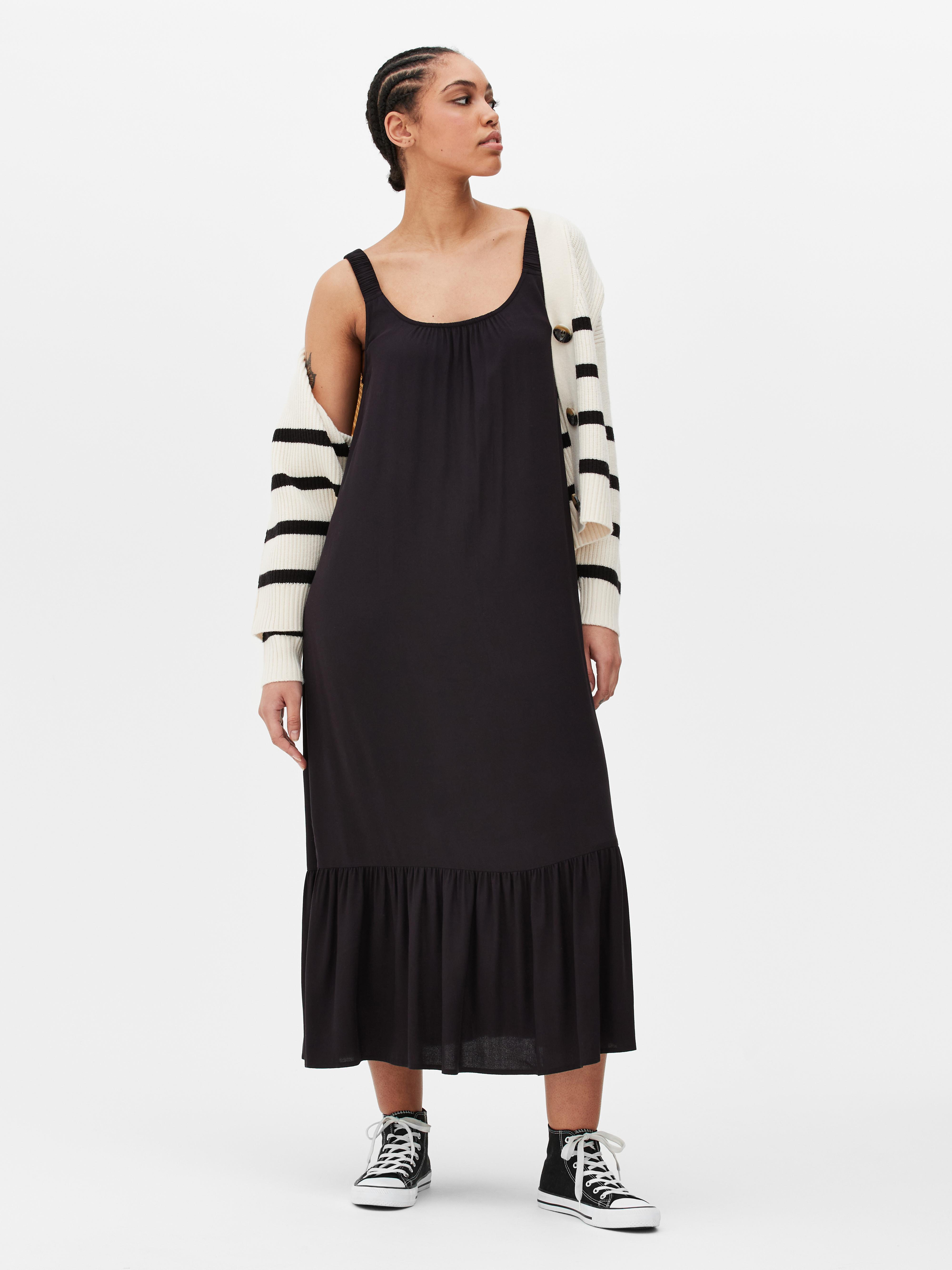 Ruched Strap Tiered Maxi Dress