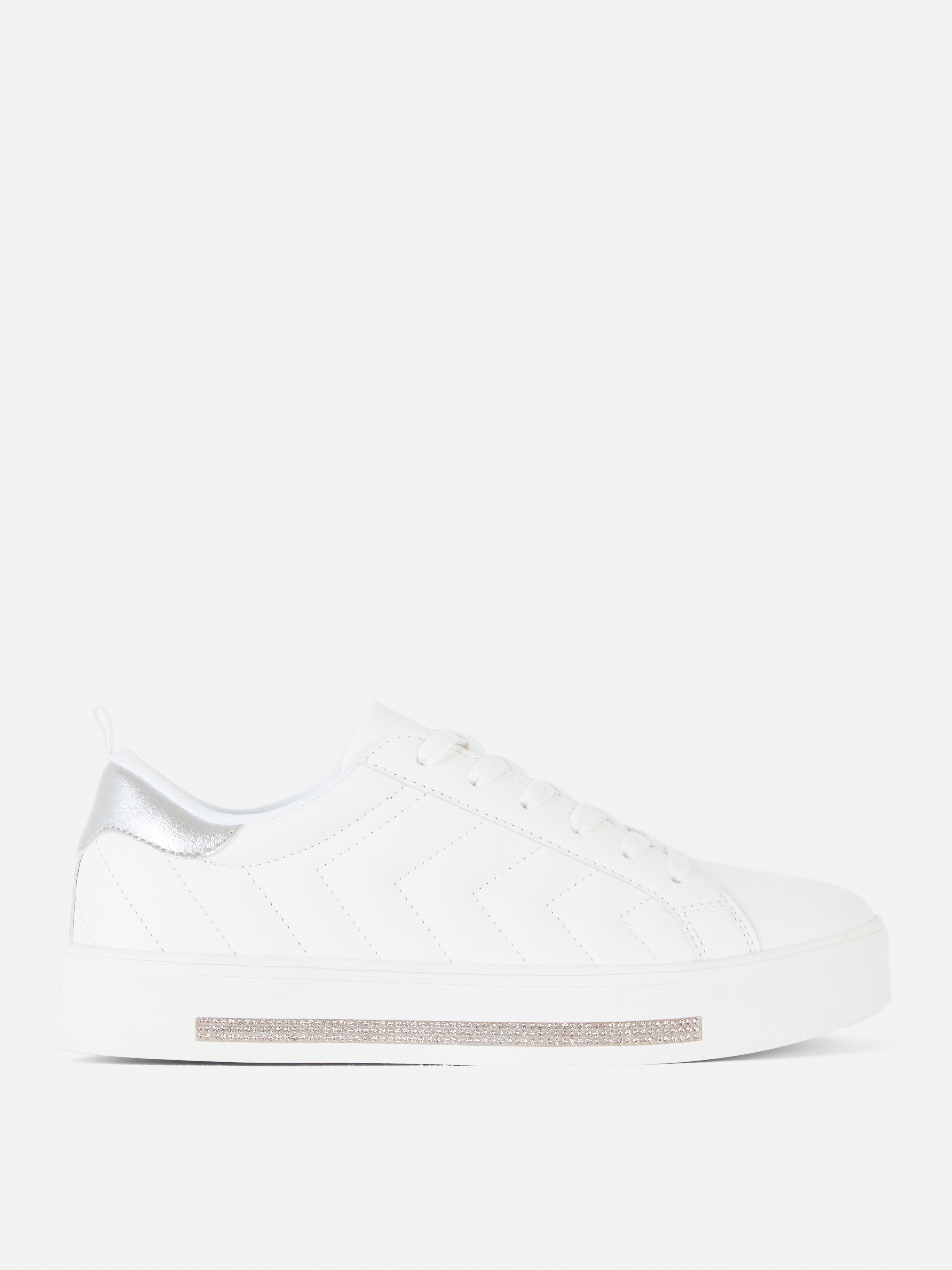 Glitter Chevron Detail Low-Top Trainers