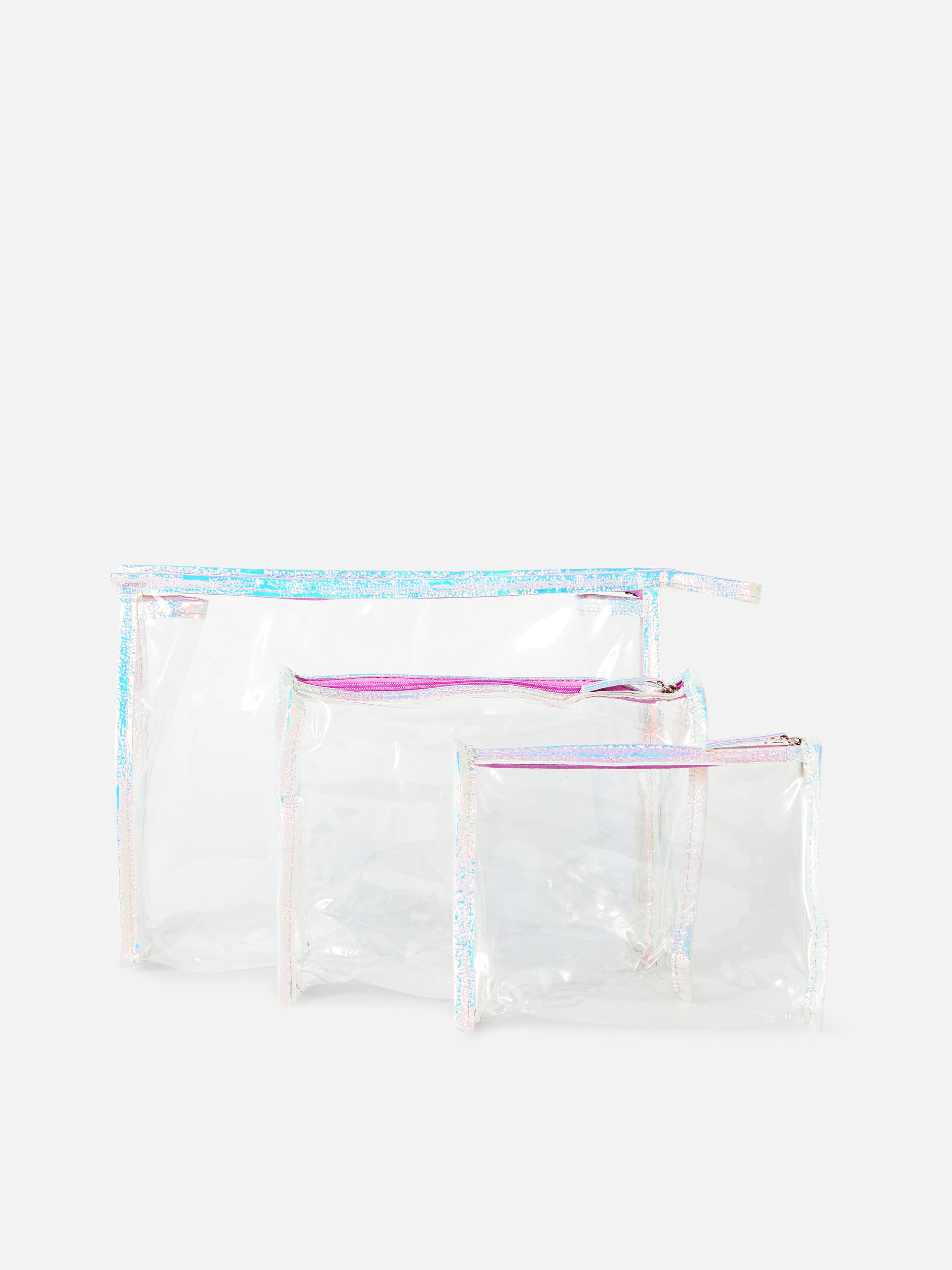 3pk Transparent Makeup Bags