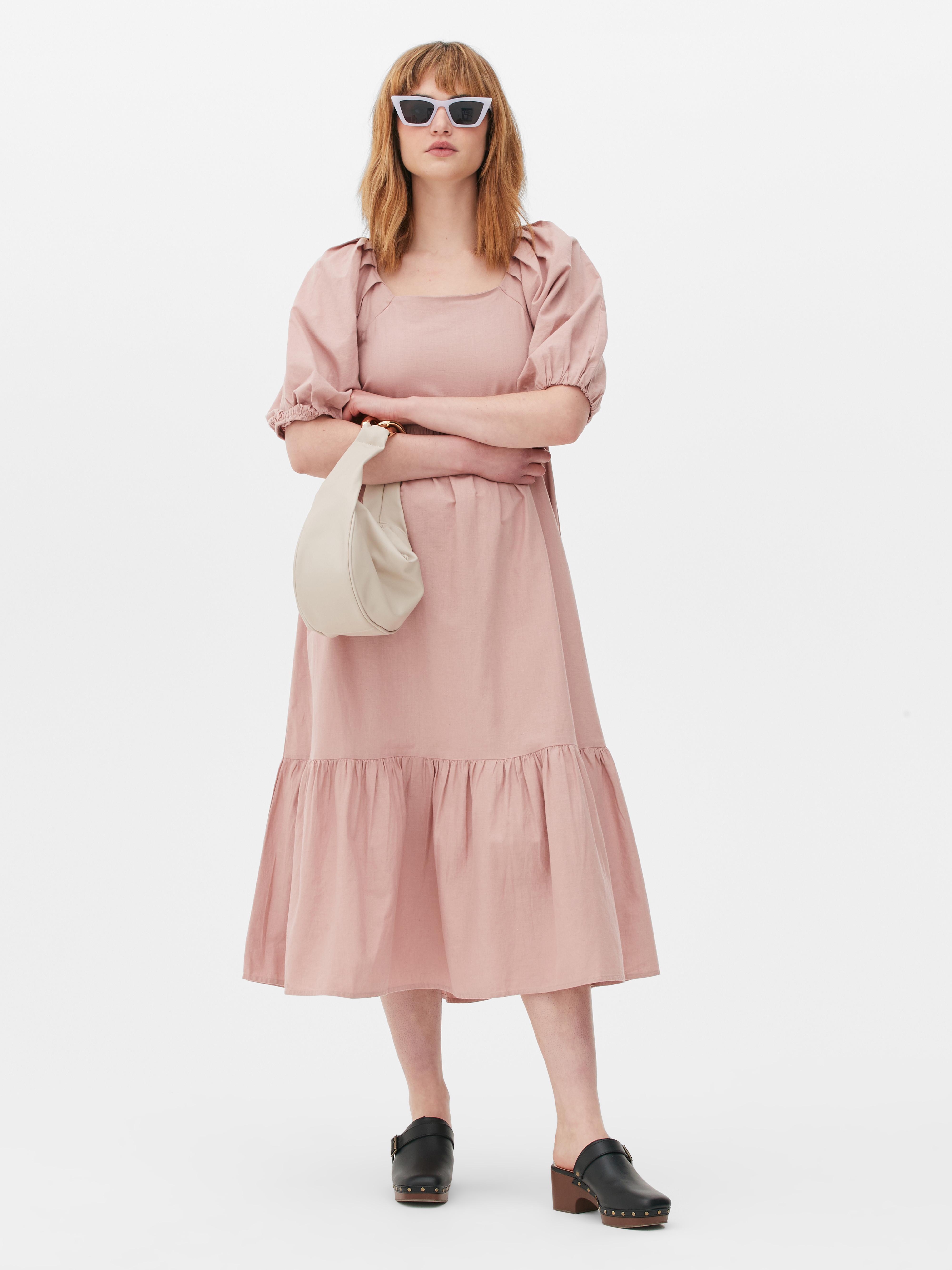 Smocked Tiered Midi Dress | Primark