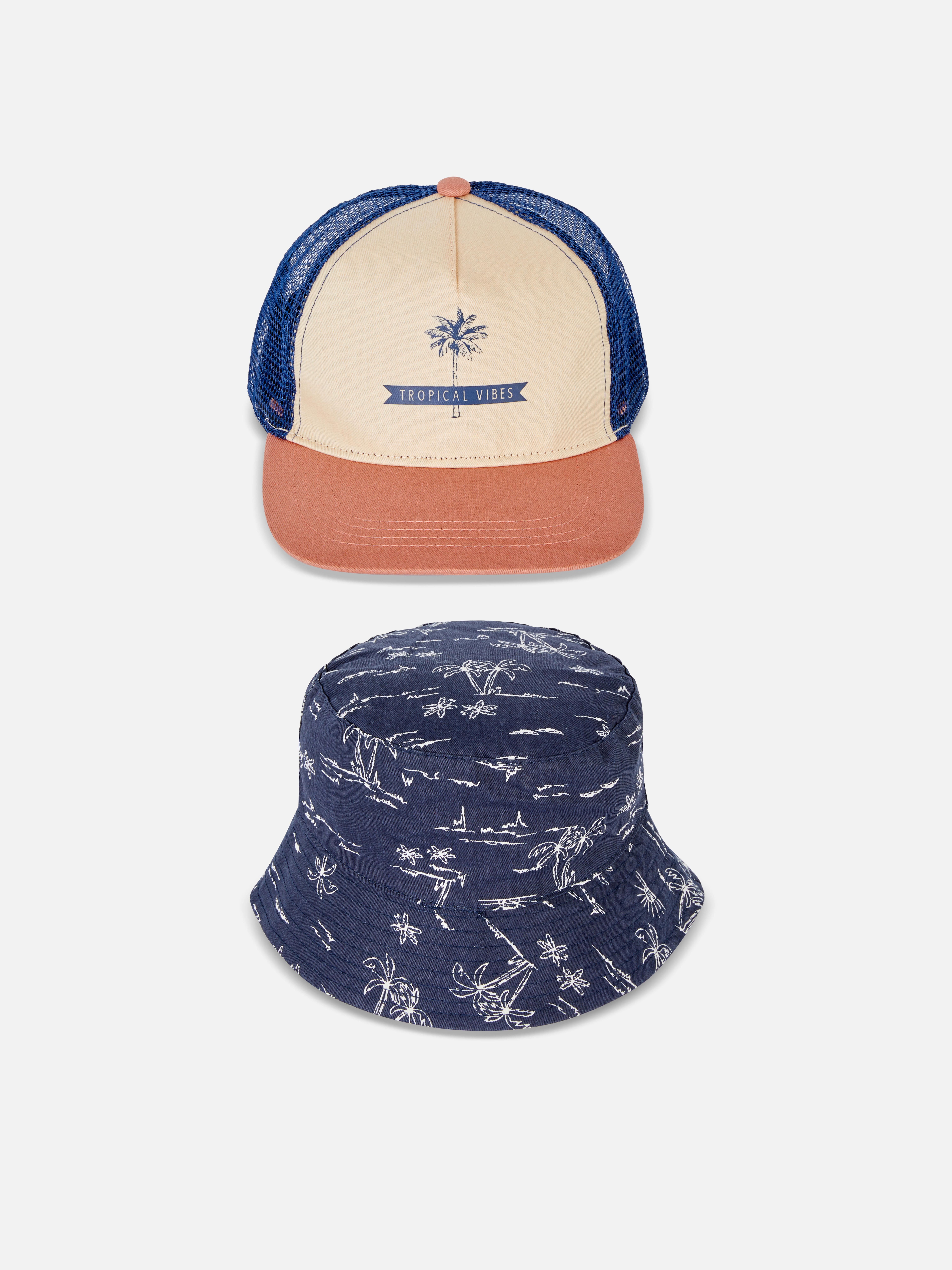 Tropical Print Netted Cap