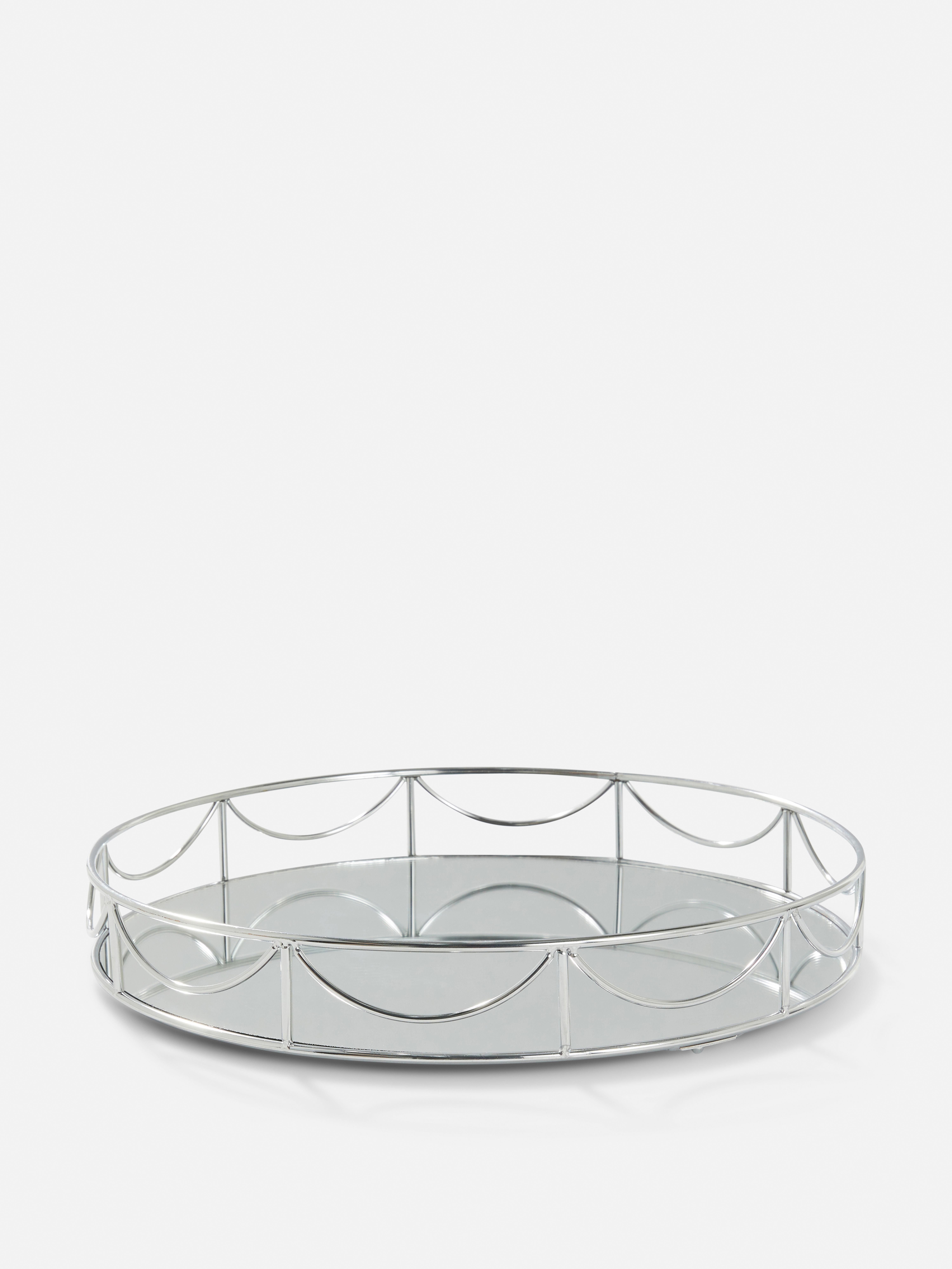 Mirrored Display Tray Silver