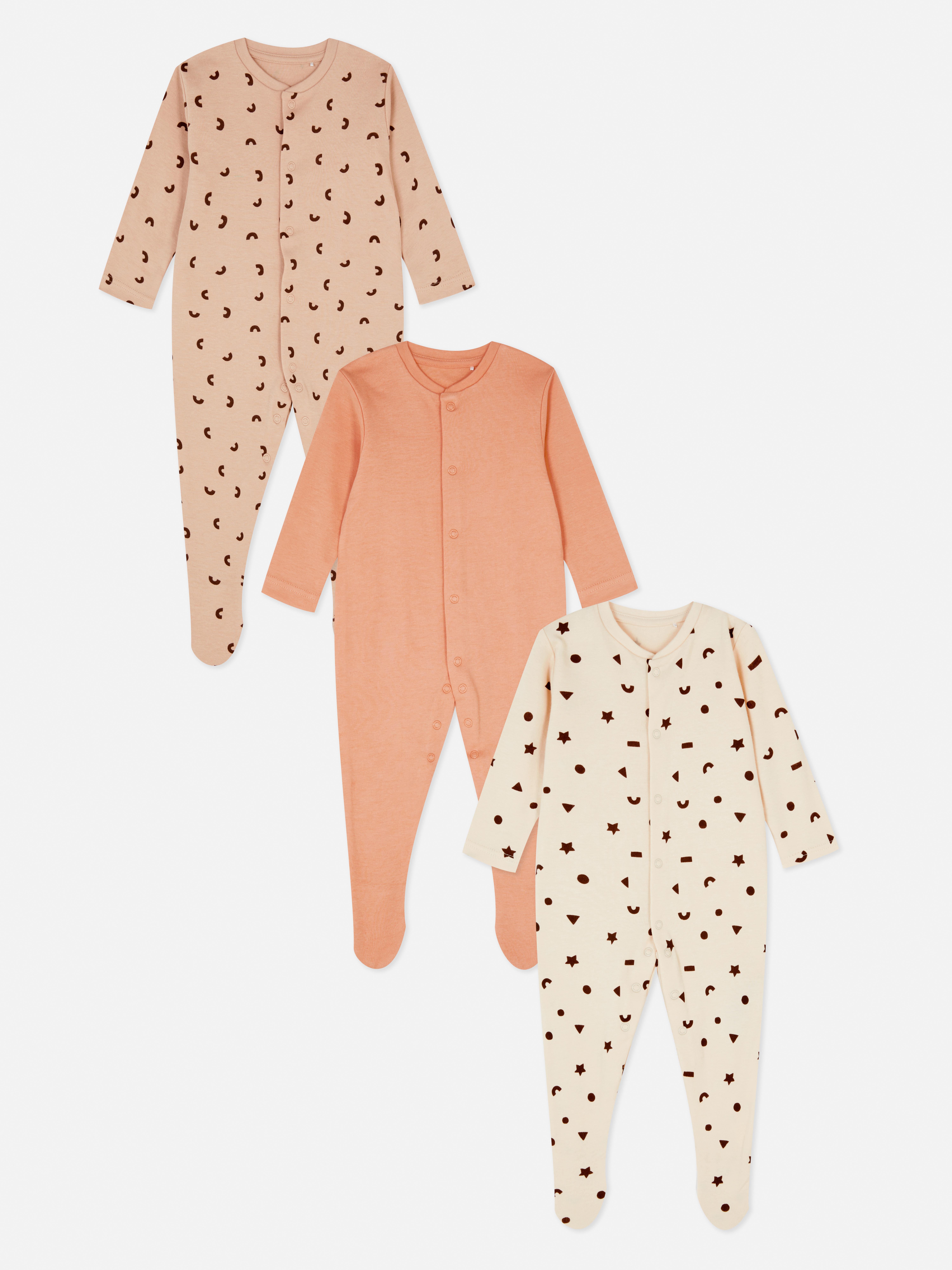 3pk Baby Sleepsuits