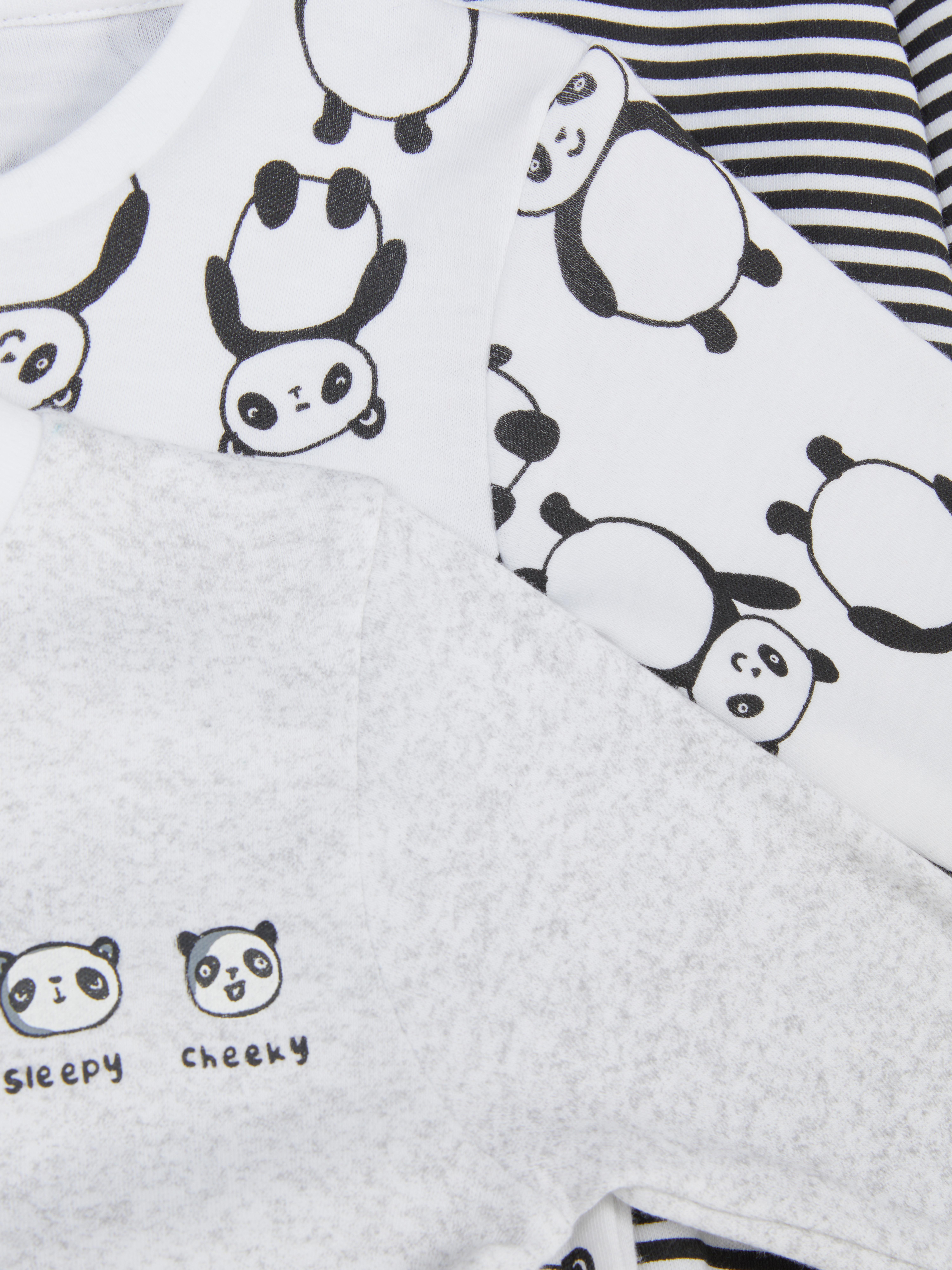 3pk Panda Sleepsuits