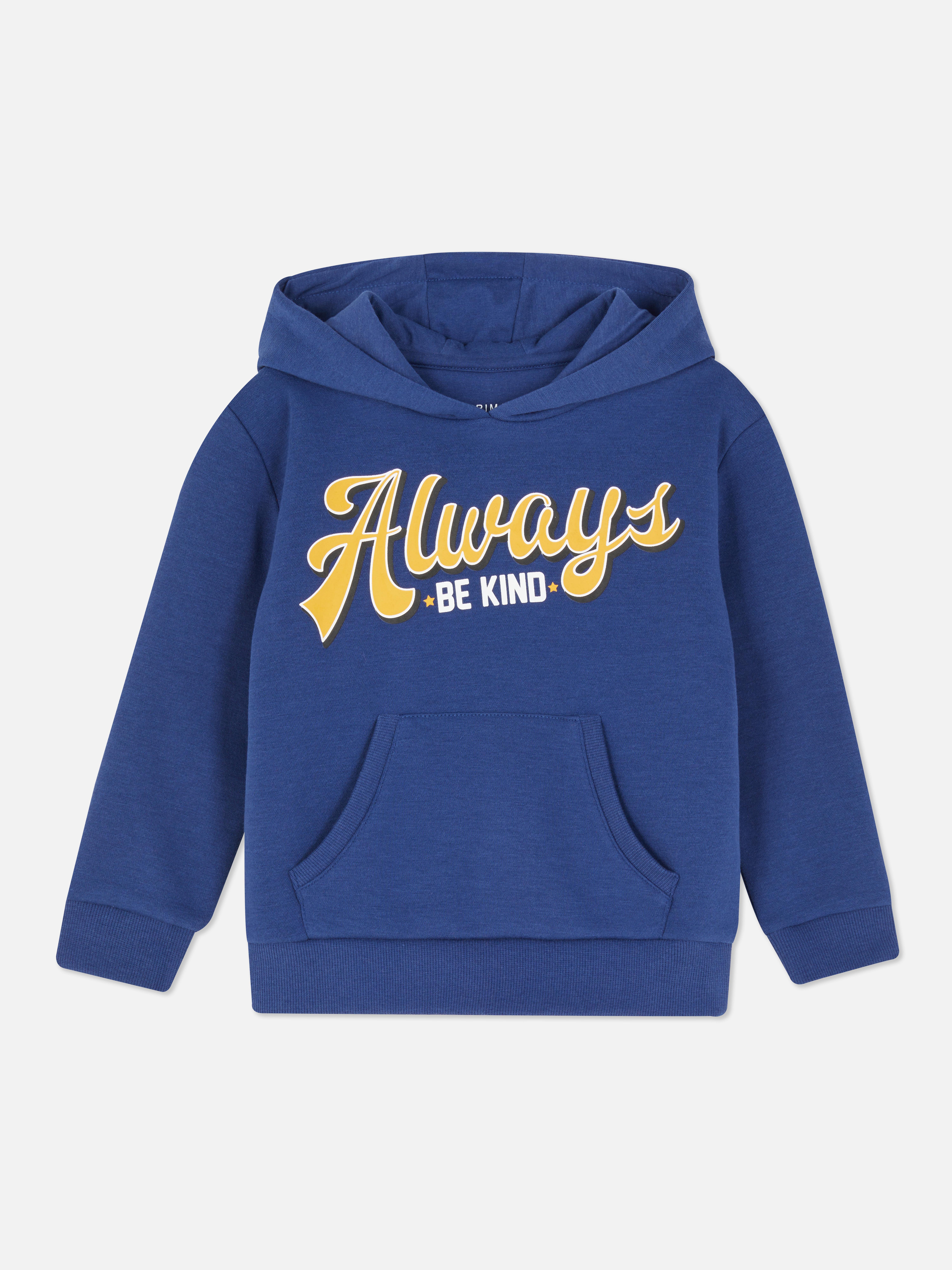 Patterned Pullover Hoodie Blue