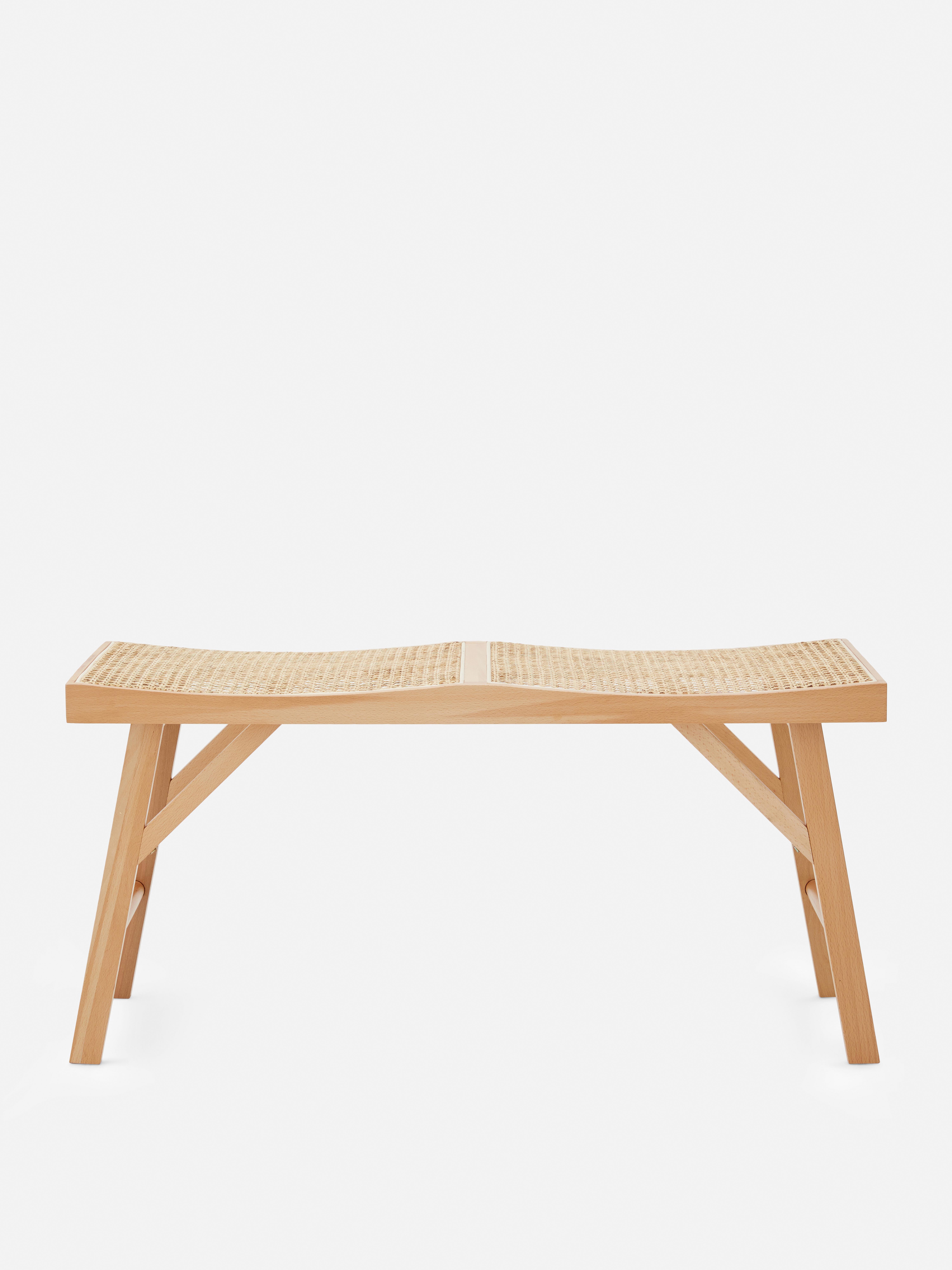 Wooden Rattan Bench