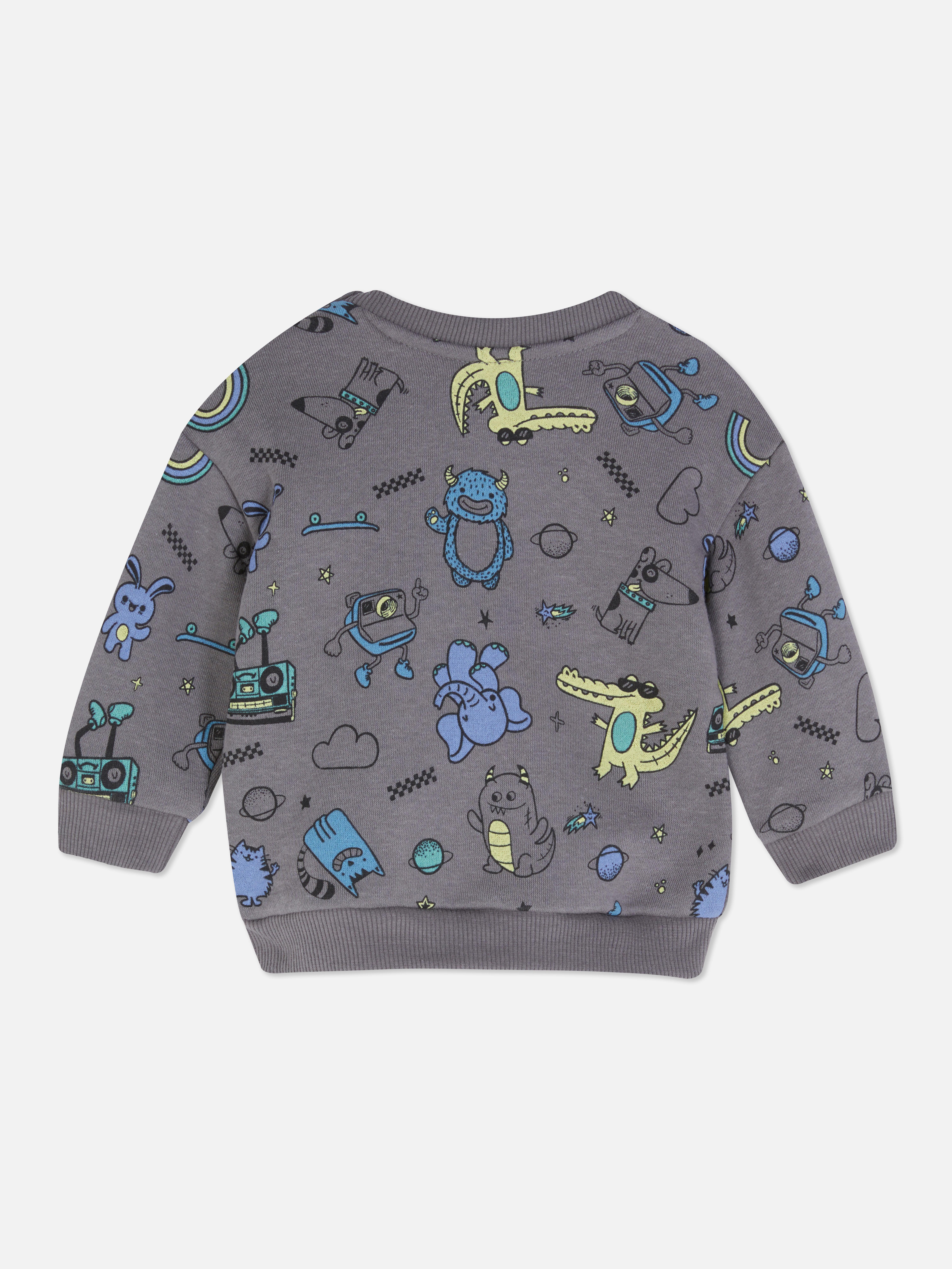 Animal Print Crew Neck Sweatshirt