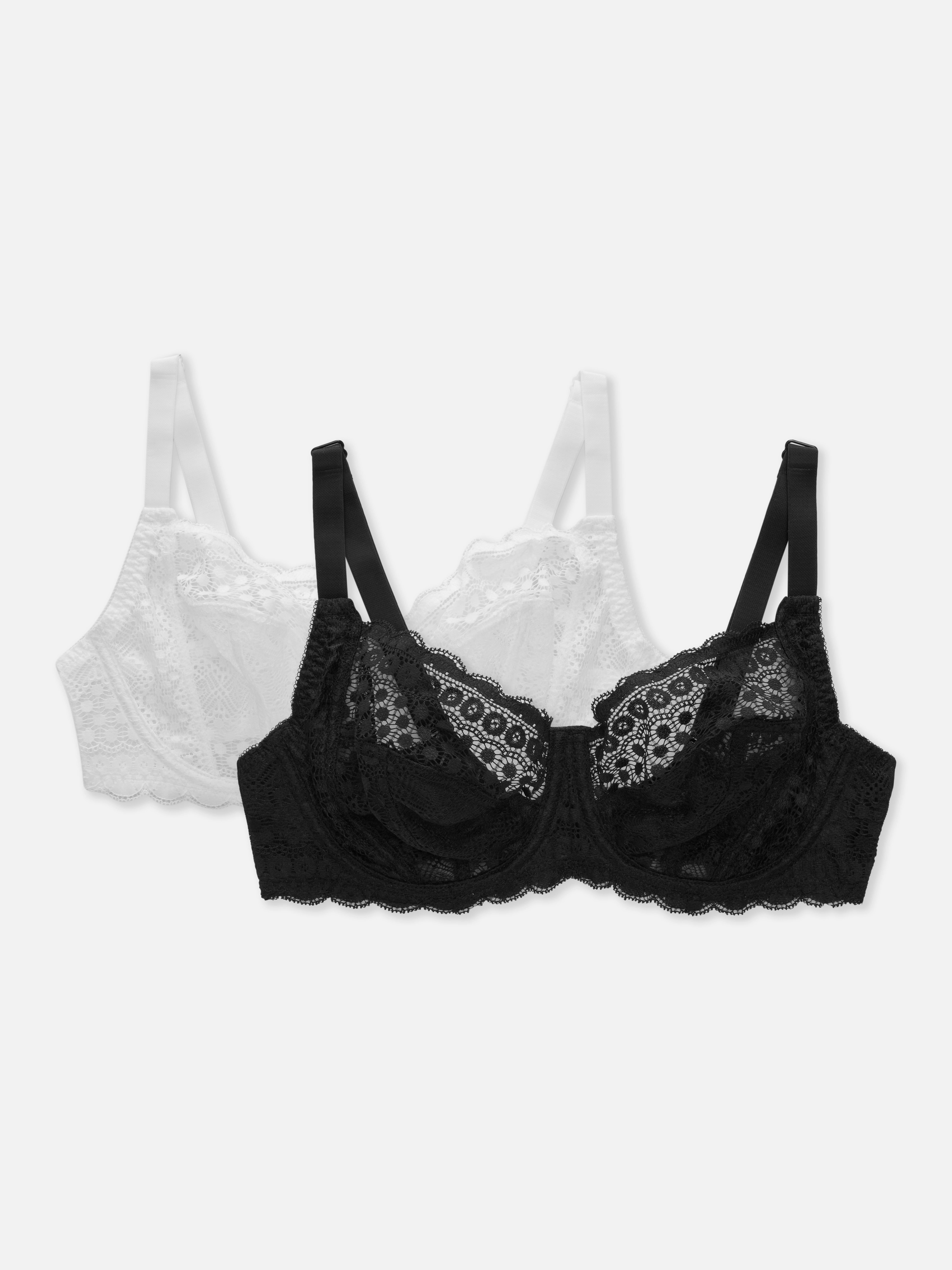 2pk D-G Non-Padded Underwired Lace Bras